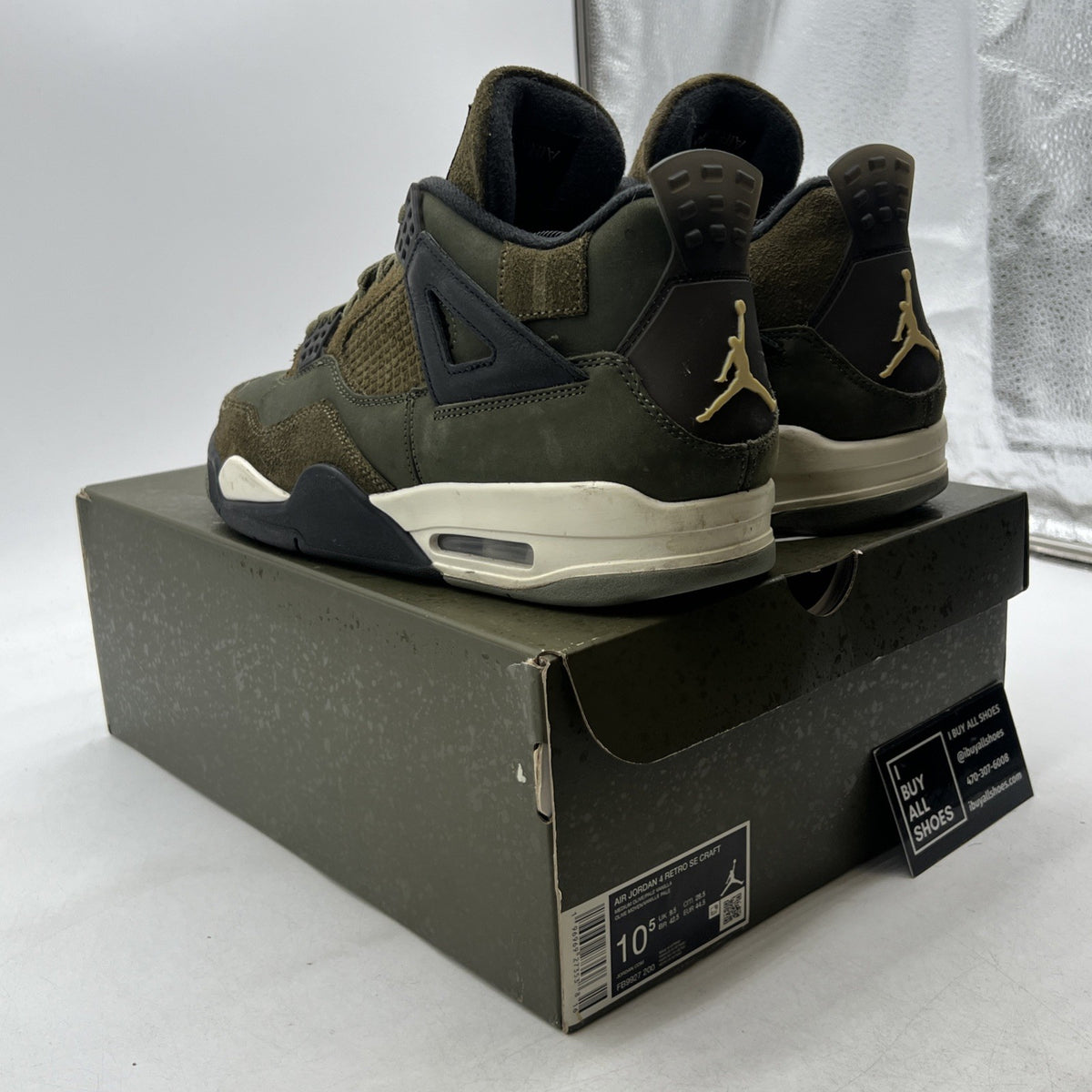 Size 10.5 - Air Jordan 4 SE Retro Low Craft - Olive (FB9927-200)
