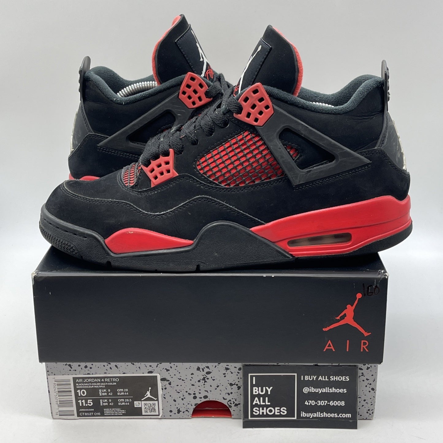 Size 10 - Jordan 4 Retro Mid Red Thunder Black White Suede (CT8527-016)