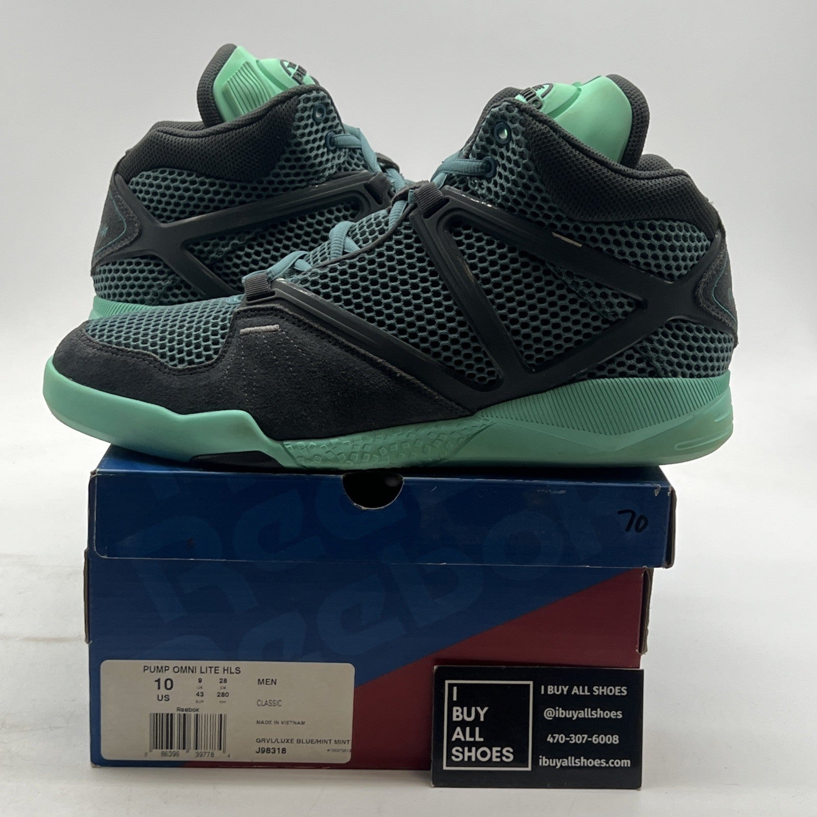 Size 10 - Reebok Pump Concepts Omni Lite HLS Hint Mint Retro (J98318)