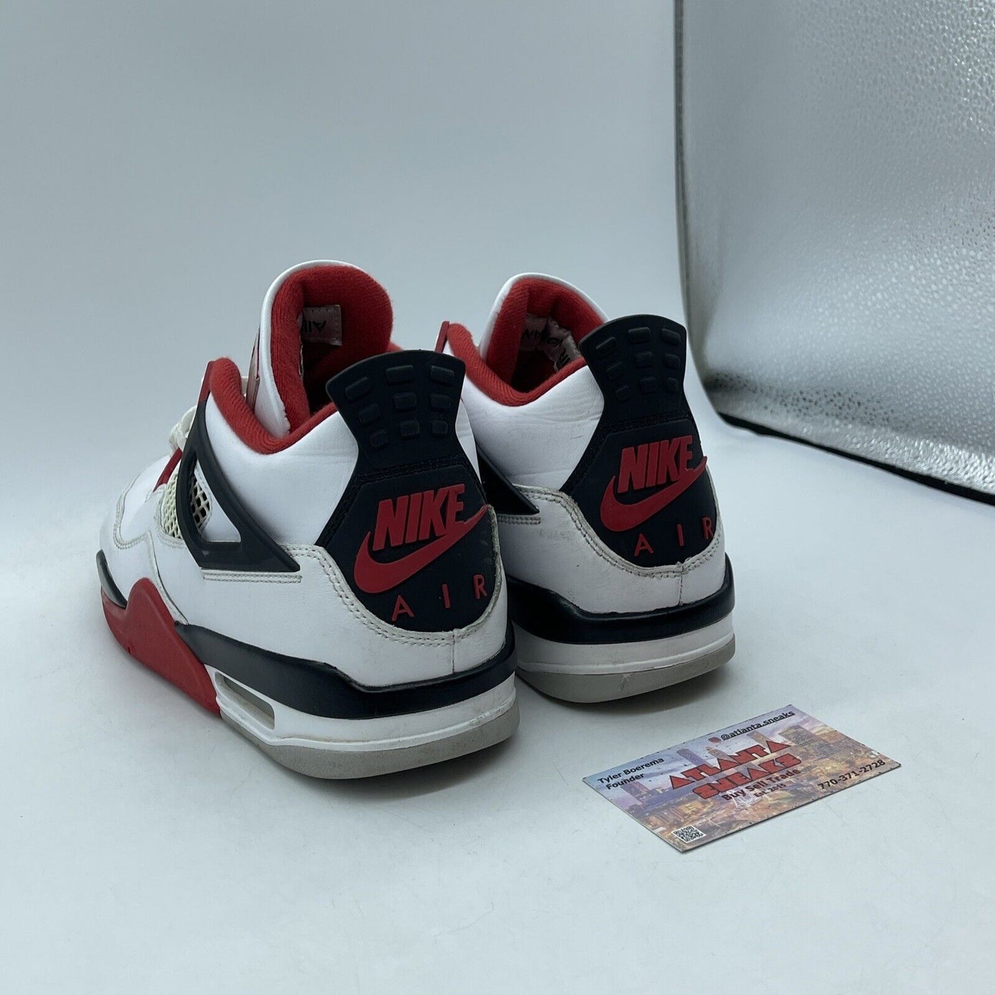 Size 8 - Jordan 4 Retro OG Mid Fire Red Black Grey White Leather (DC7770-160)