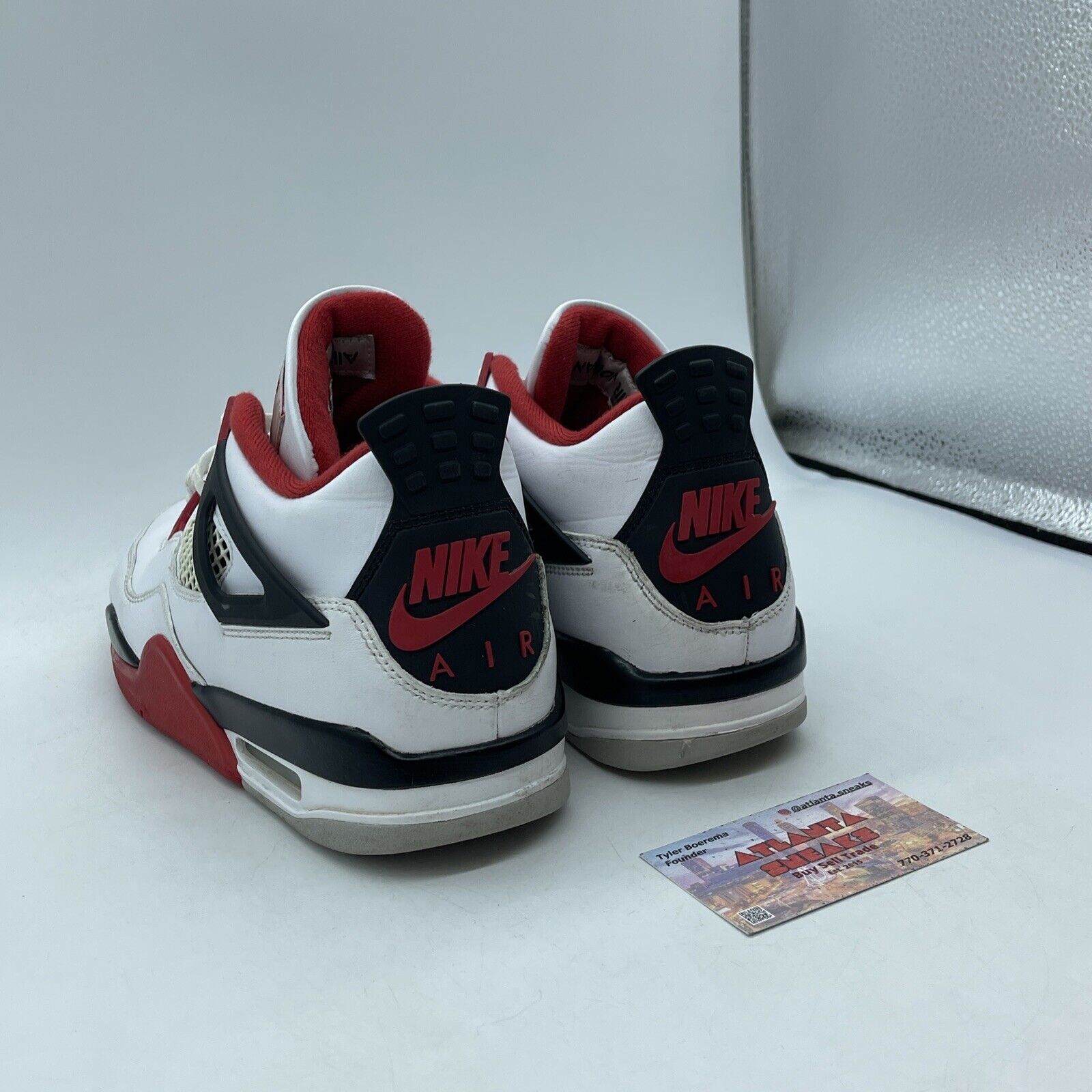 Size 8 - Jordan 4 Retro OG Mid Fire Red Black Grey White Leather (DC7770-160)