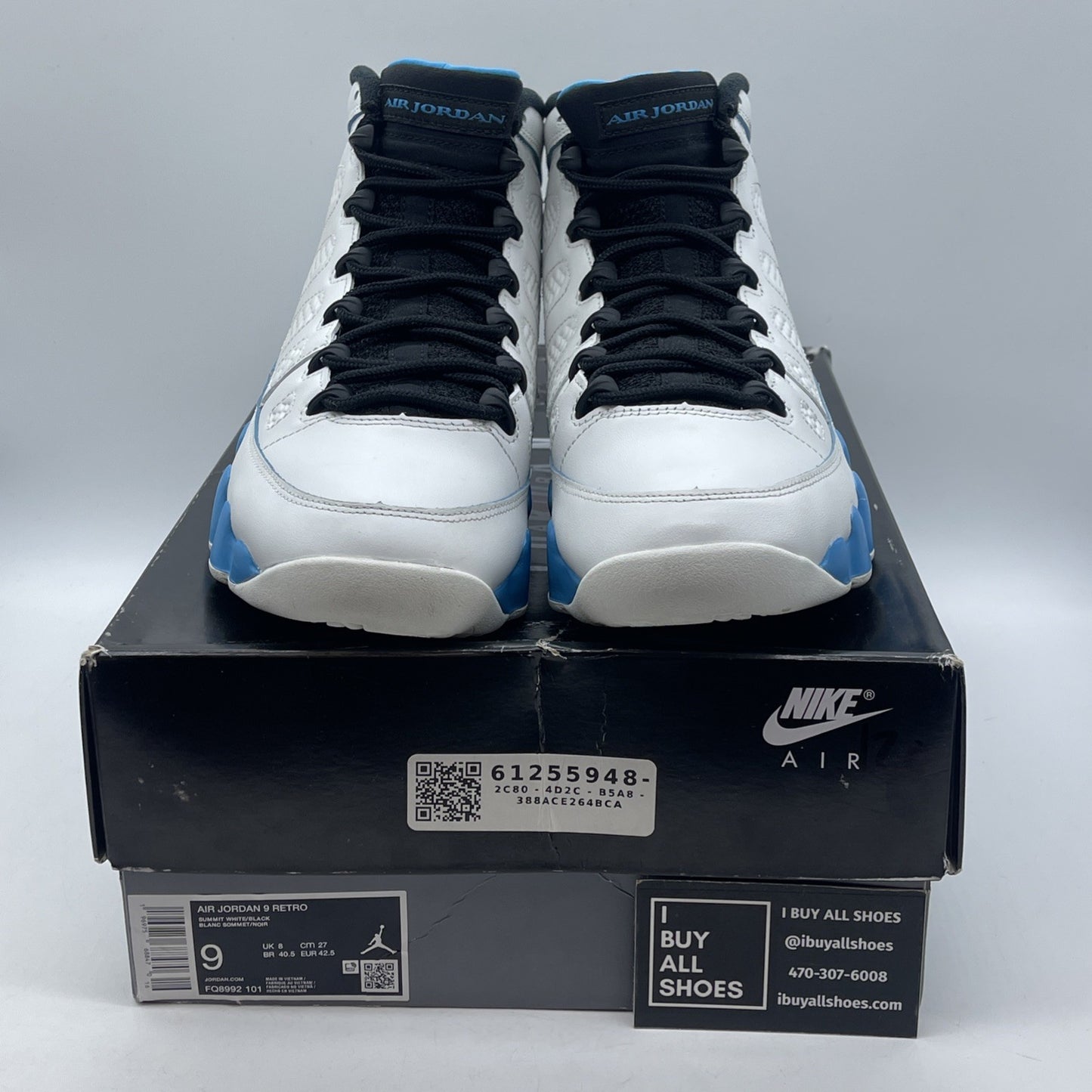 Size 9 - Air Jordan 9 Retro 2024 Powder Blue White Leather (FQ8992-101)