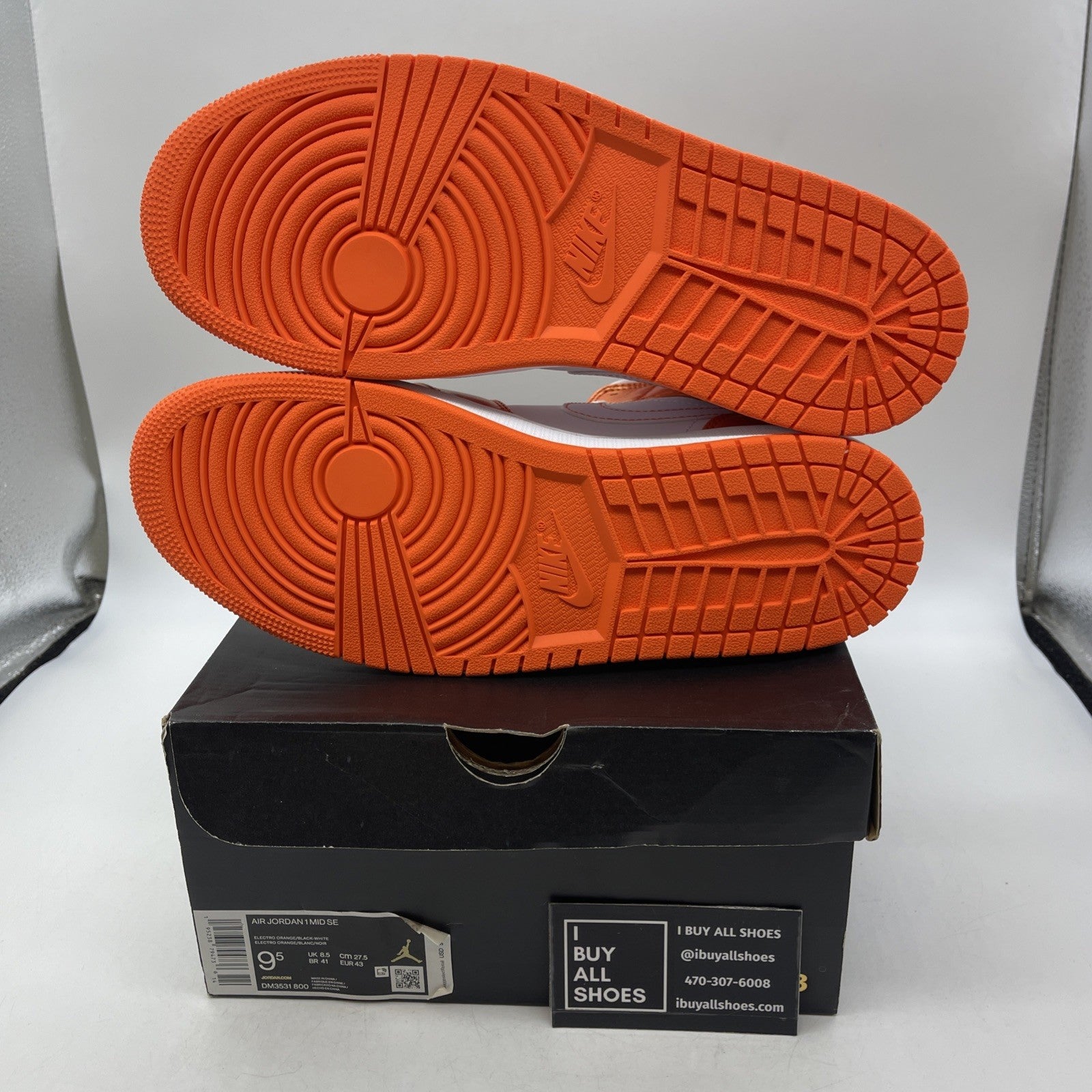 Size 9.5 - Air Jordan 1 SE Mid Electro Orange (DM3531-800)