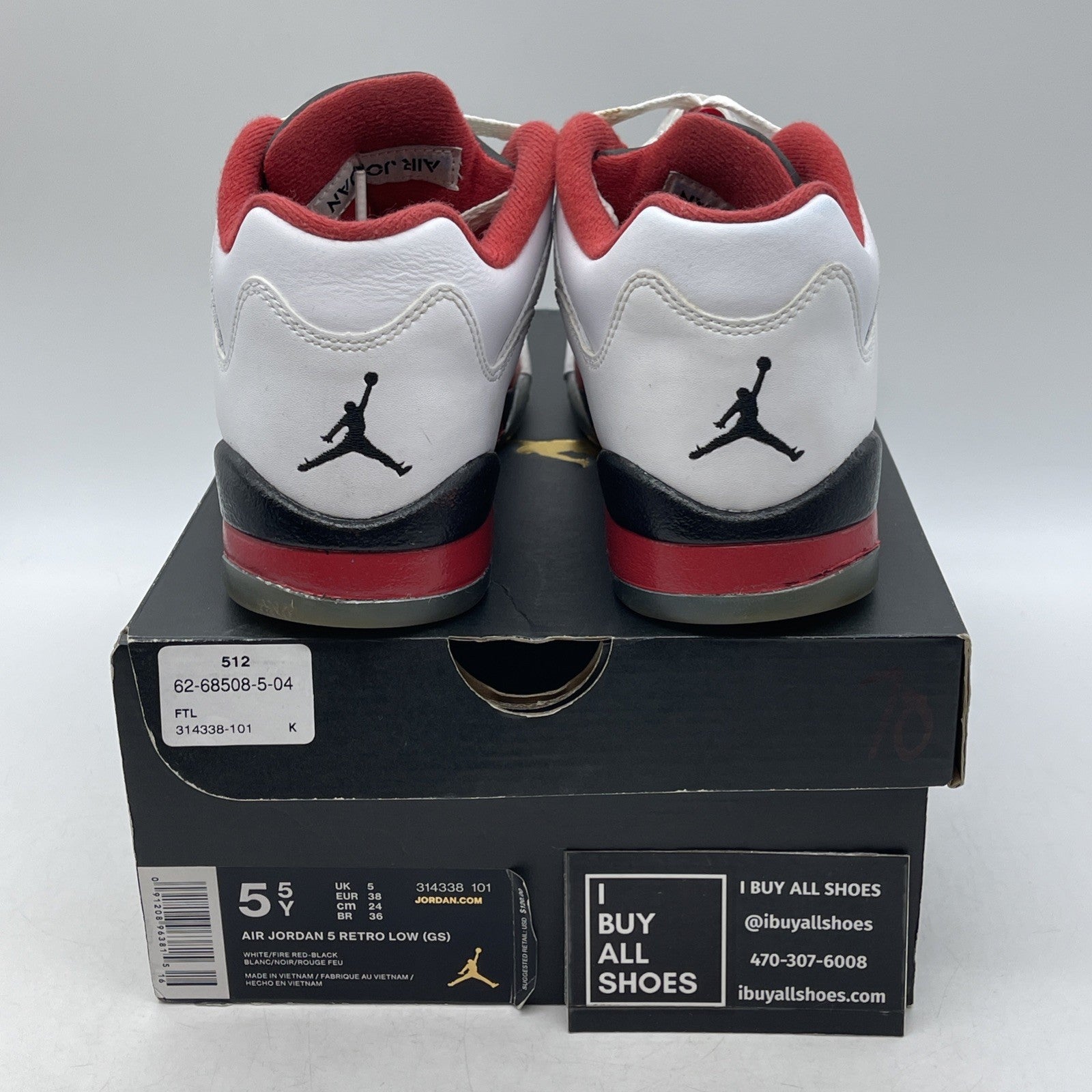 Size 5.5Y - Air Jordan 5 Retro 2016 Low Fire Red (314338-101)