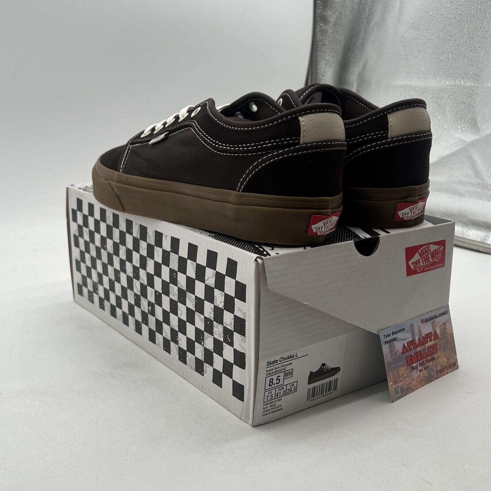 Size 8.5 - VANS Skate Chukka Low.  Dark Brown/gum.