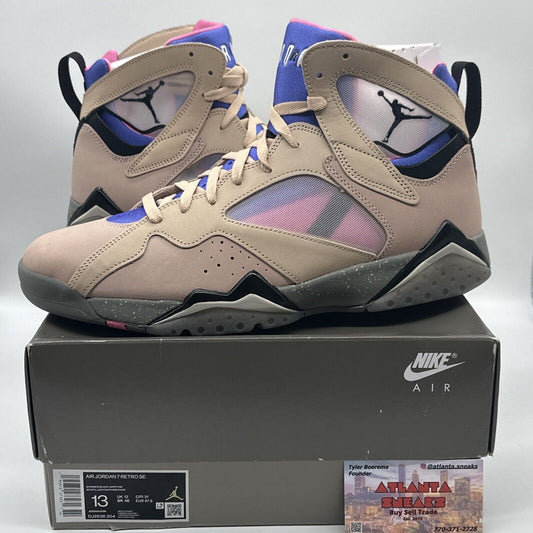 Size 13 - Jordan 7 SE Sapphire 2022 Beige Pink Blue Suede Grey OG All. With Box