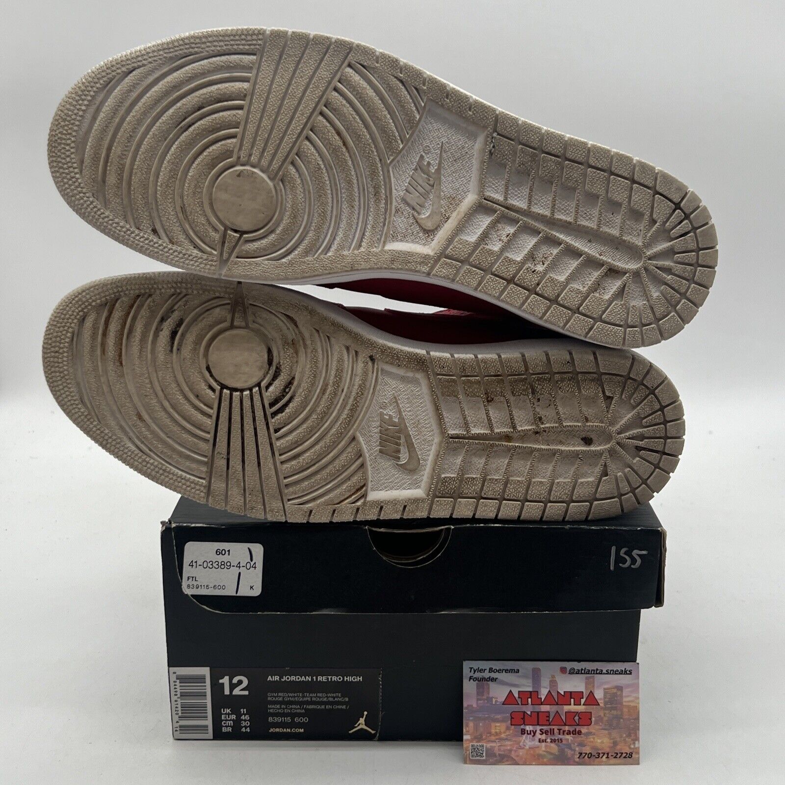 Size 12 - Air Jordan 1 Retro High Red Elephant Leathe Black (839115-600)