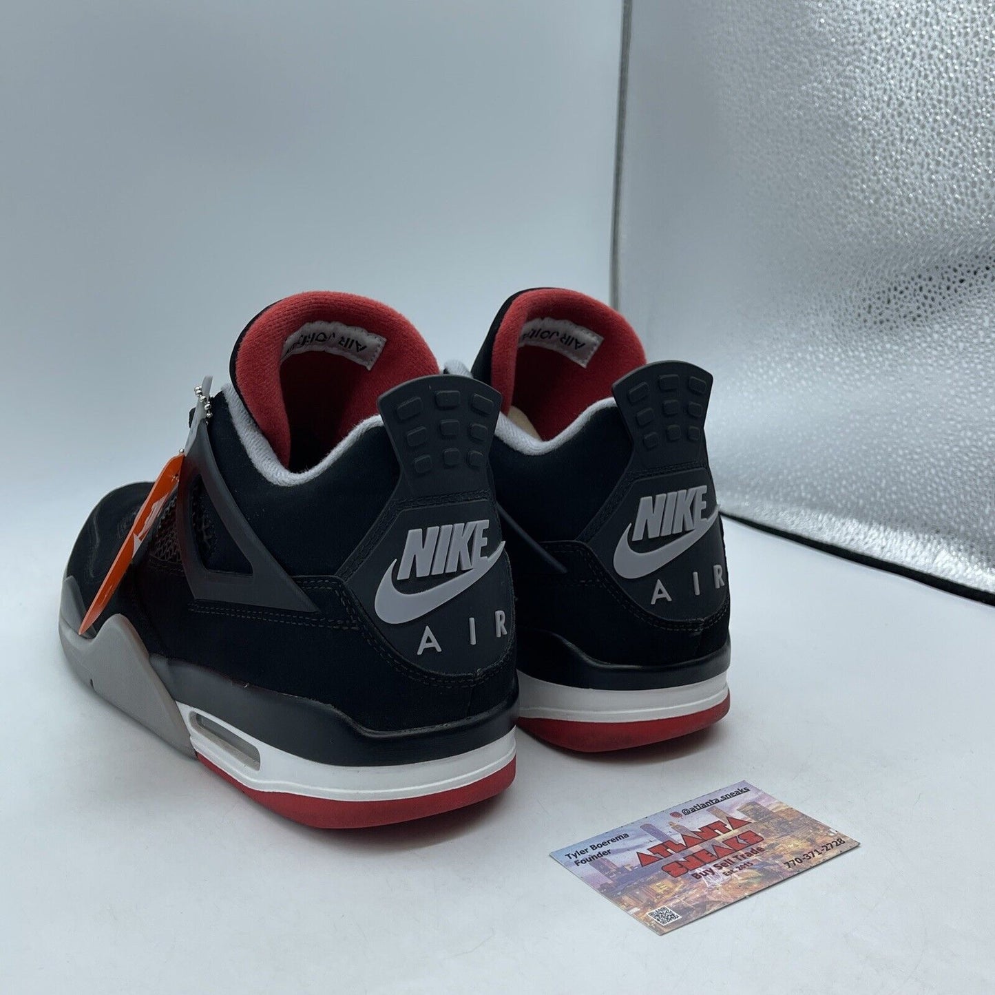 Size 10 - Jordan 4 Retro OG Mid Bred Grey Red White Black Suede (308497-060)