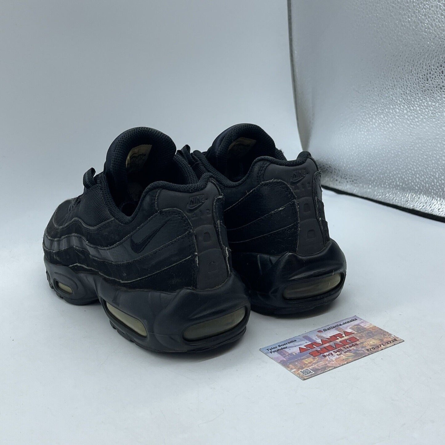 Size 8 - Nike Air Max 95 Triple Black Suede Leather (609048-092)