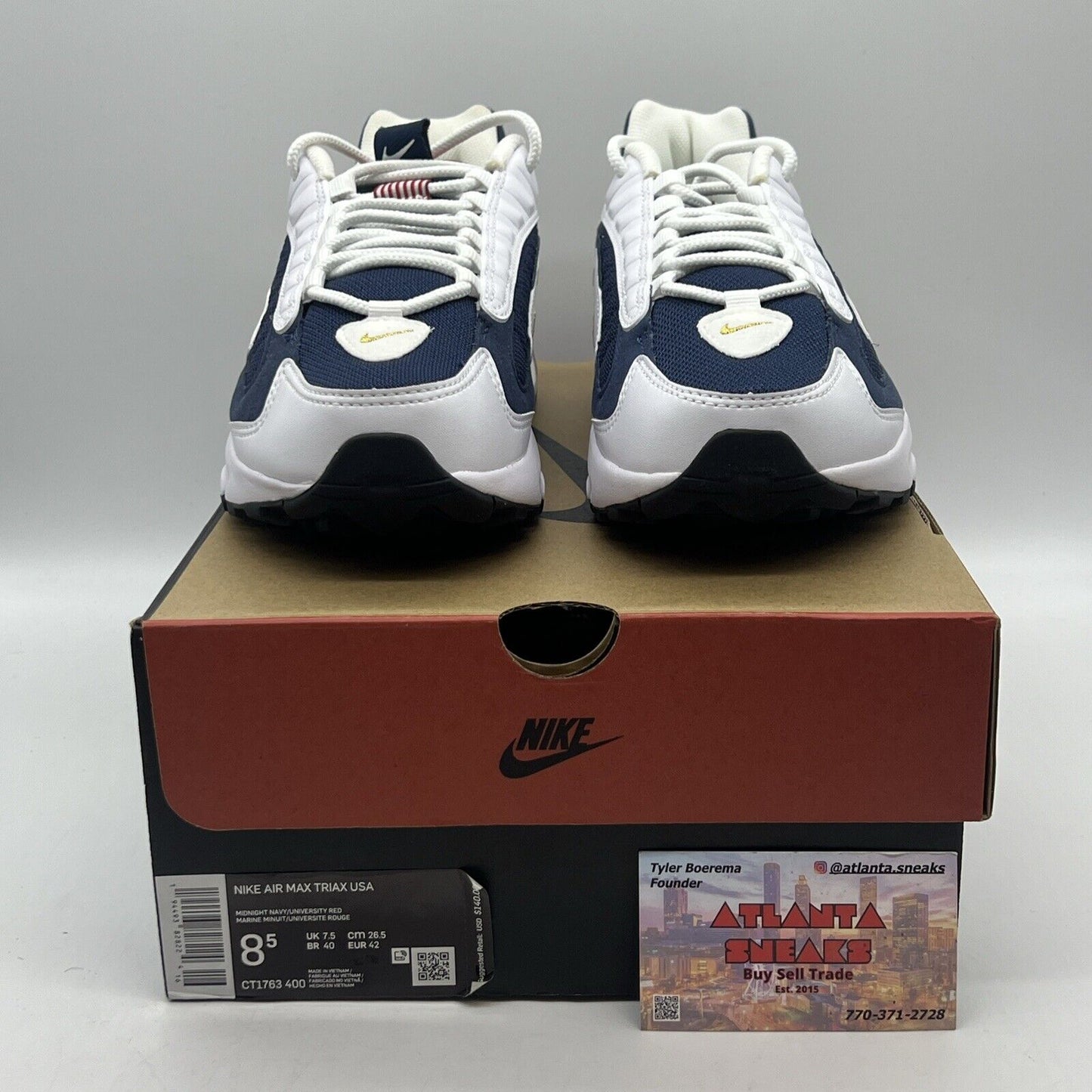 Size 8.5 - Nike Air Max Triax 96 USA 2020 Brand New Og All White Navy Red Gold