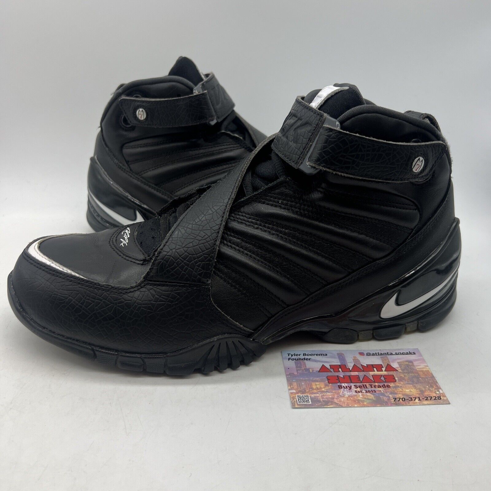 Size 11 - Nike Zoom Vick 3 Retro Triple Black White Leather (832698-002)