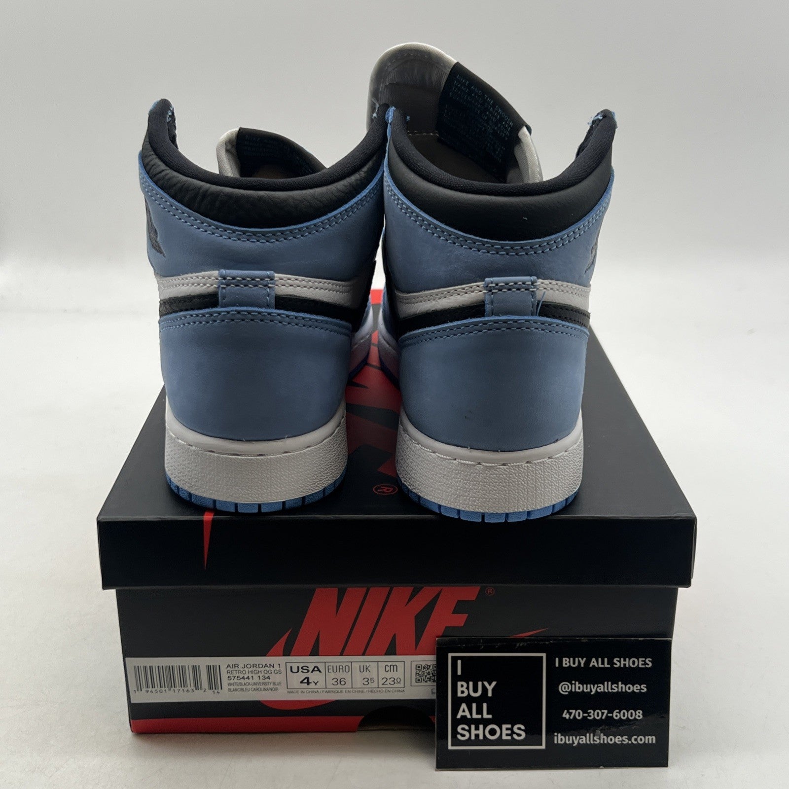 Size 4 - Air Jordan 1 Retro OG High University Blue (575441-134)