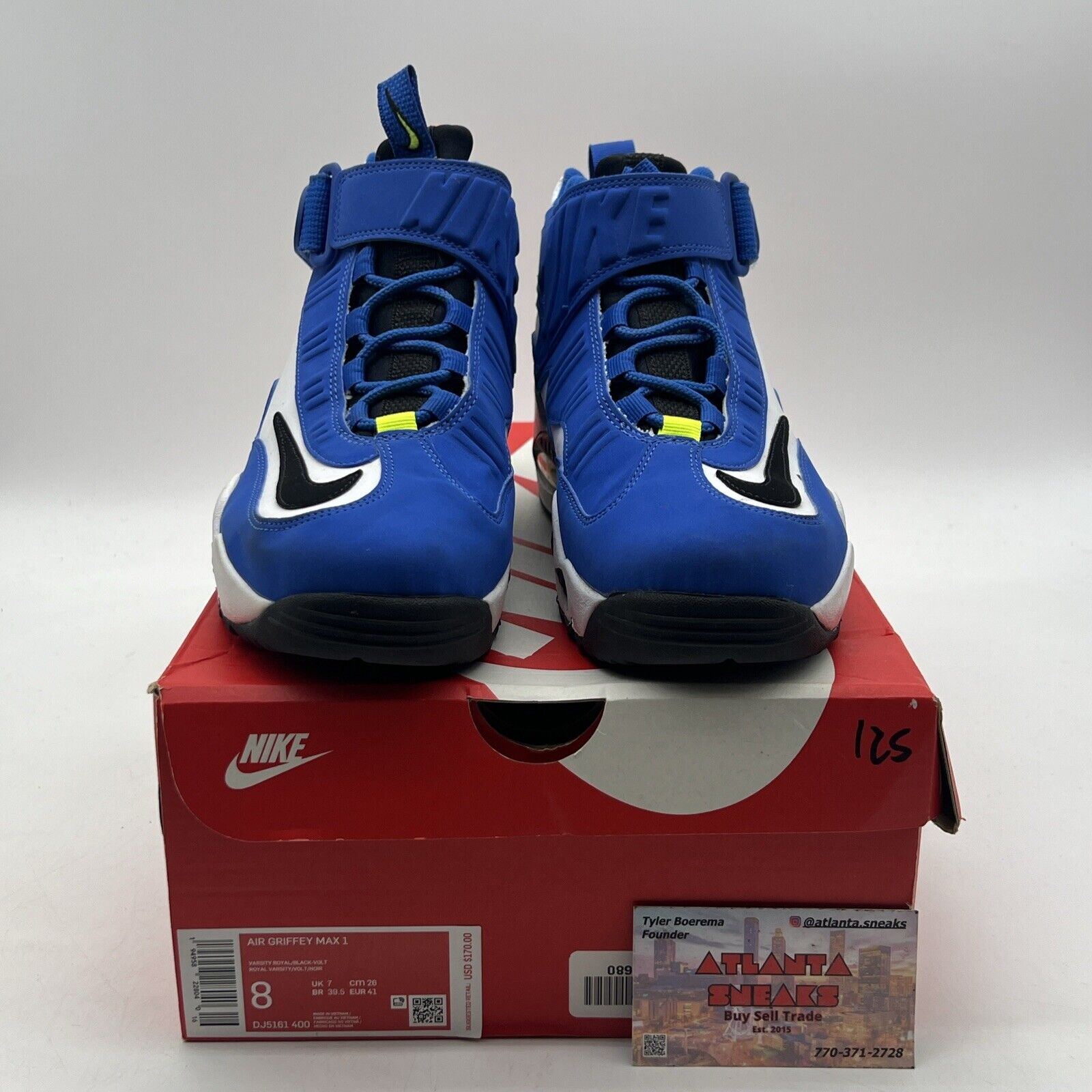 Size 8 - Nike Air Griffey Max 1 2021 Varsity Royal Black White Suede DJ5161-400