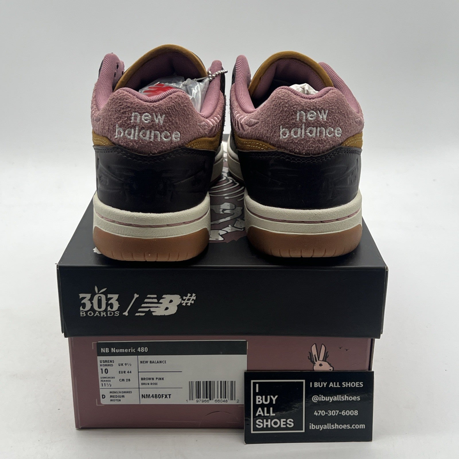 Size 10 - New Balance 303 Boards x Jeremy Fish x Numeric 480 Silly Pink Bunnies