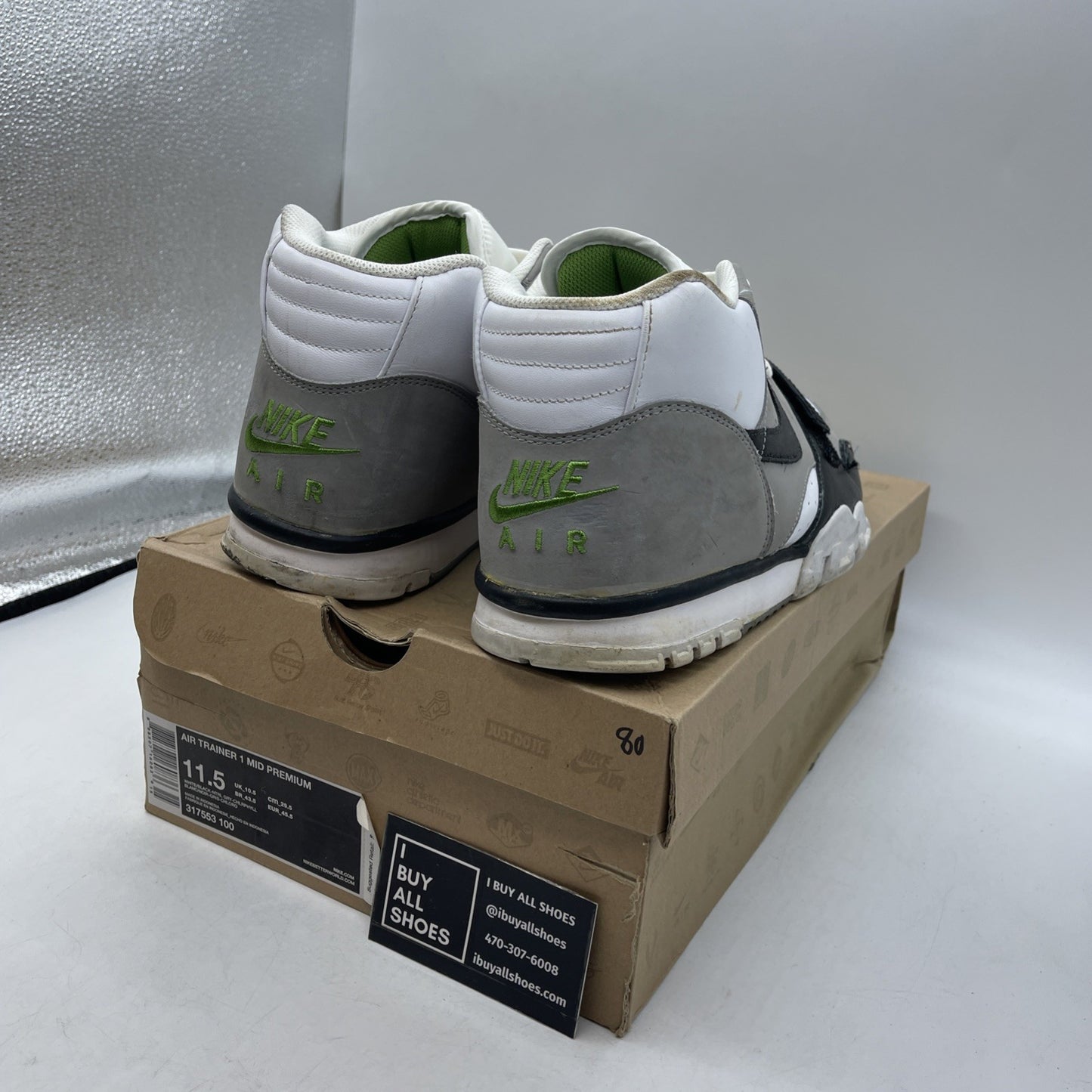Size 11.5 - Nike Air Trainer 1 Premium Mid Chlorophyll (317553-100)
