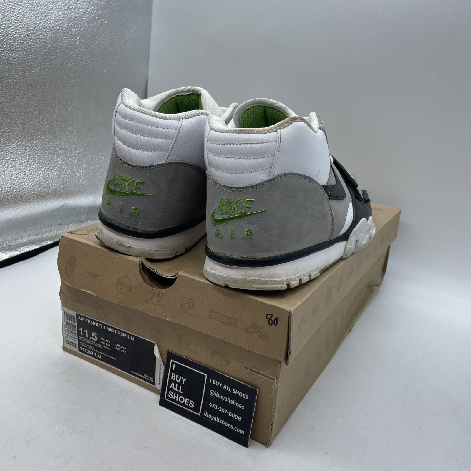 Size 11.5 - Nike Air Trainer 1 Premium Mid Chlorophyll (317553-100)