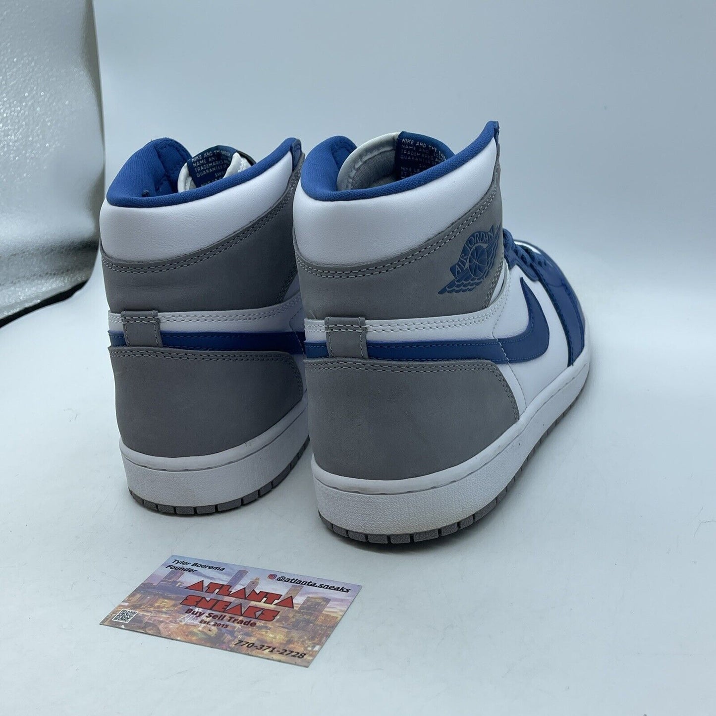 Size 10 - Jordan 1 Retro OG High True Blue White Leather Grey Suede (DZ5485-410)
