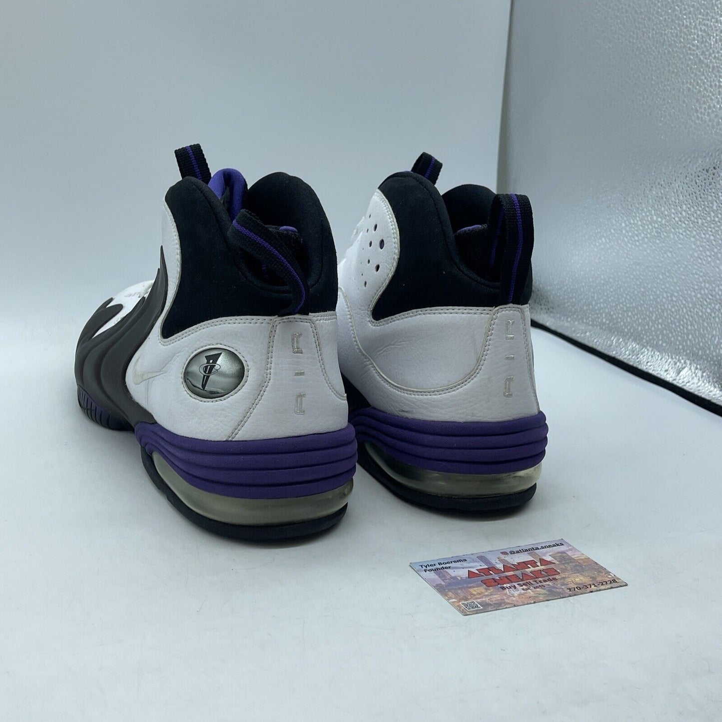 Size 13 - Nike Air Penny 3 White Purple Leather Black Suede (304845-101)