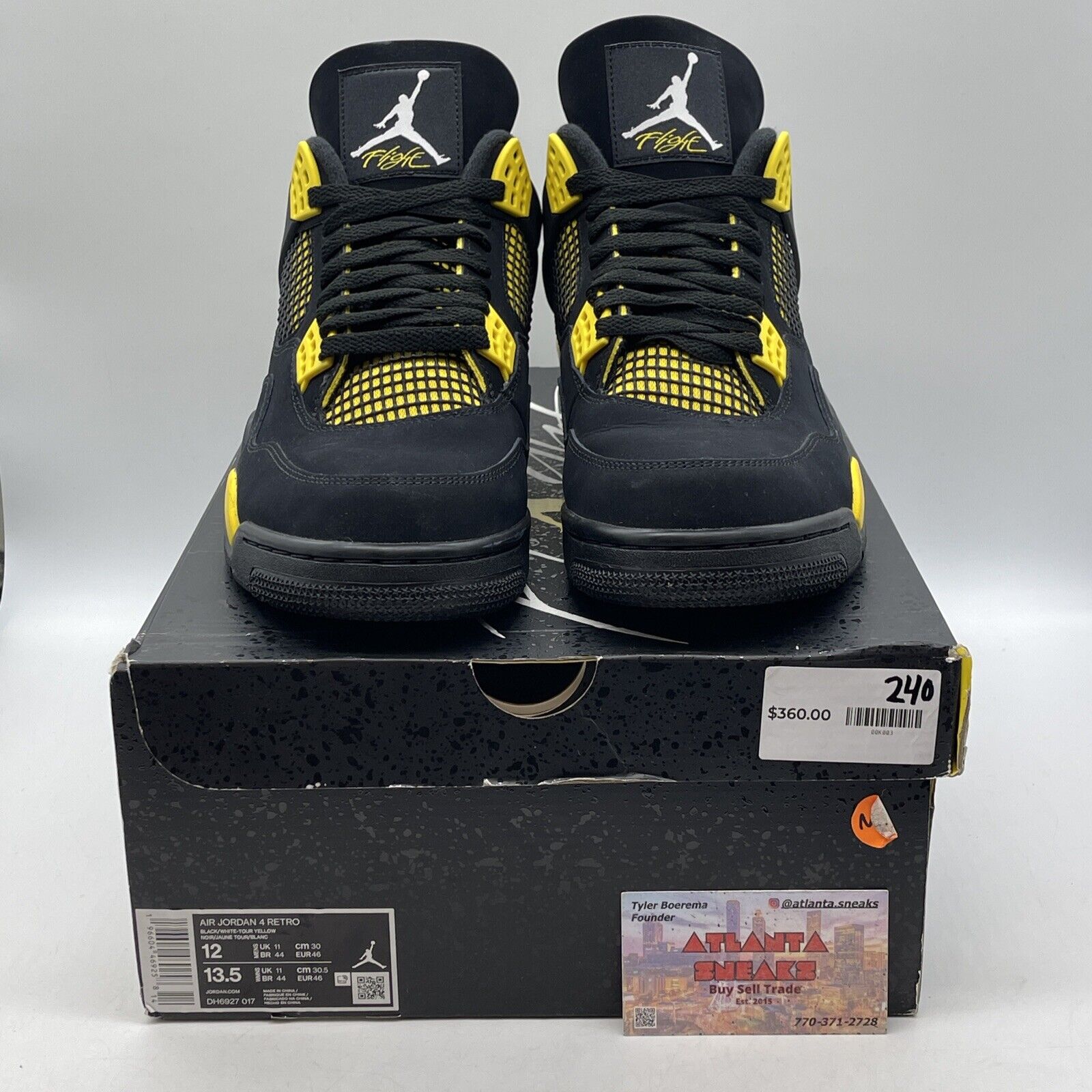 Size 12 - Air Jordan 4 Retro LS 2006 Thunder Black Suede Yellow (DH6927-017)