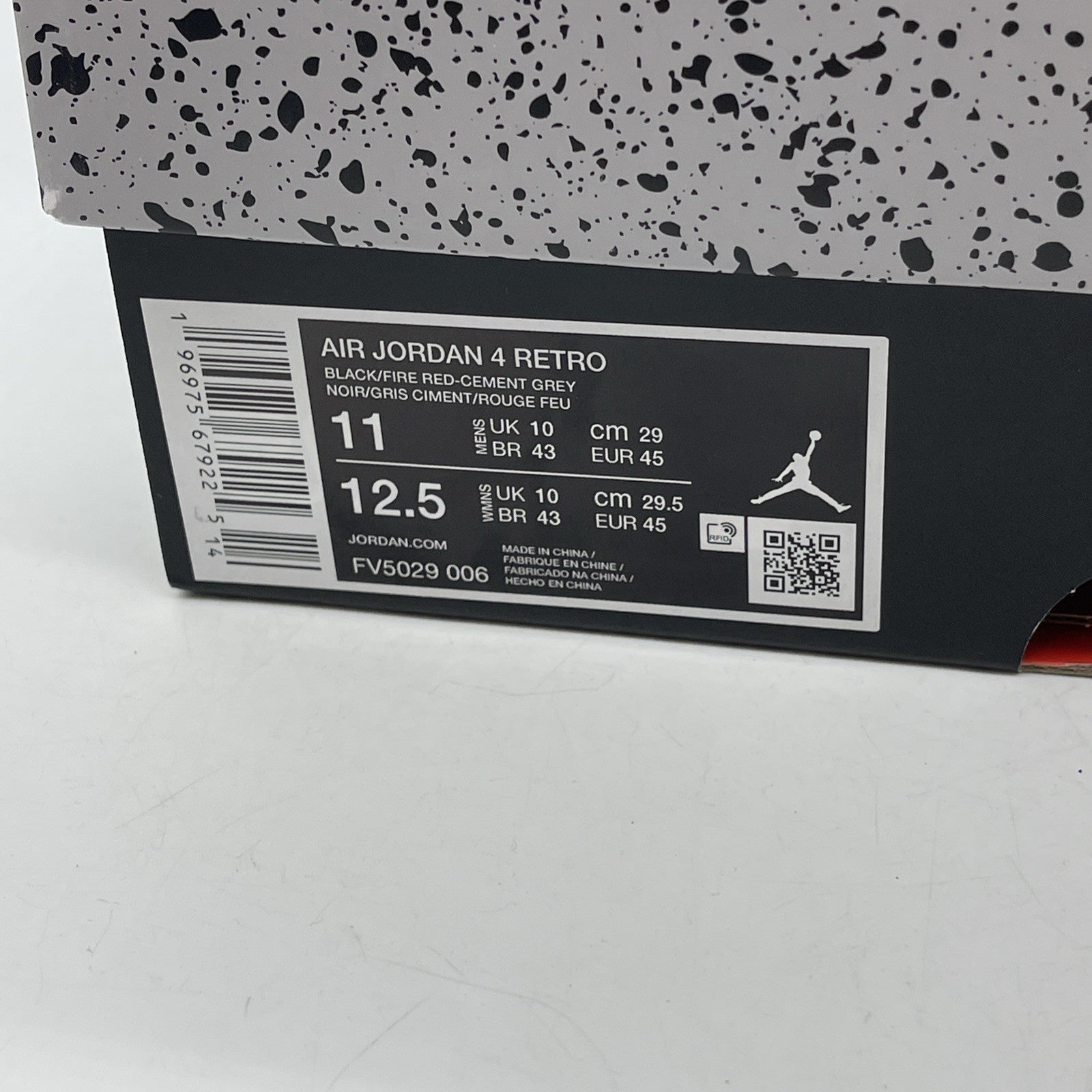 Size 11 - Air Jordan 4 Retro bred release 2012 (FV5029-006)