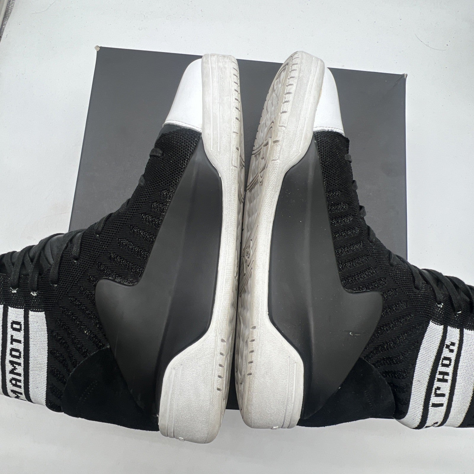 Size 12.5 - Adidas Y-3 Hayworth Guard Knit  BLK WHT (AF6296)