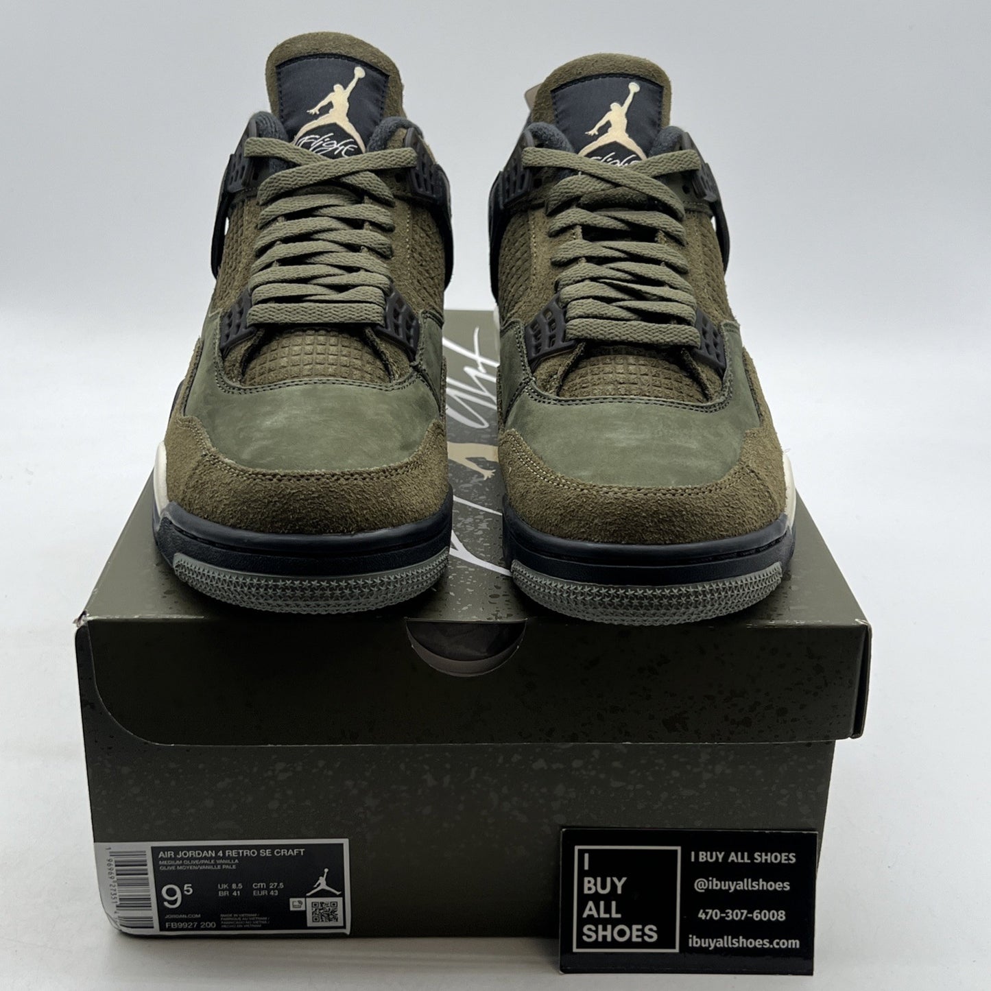 Size 9.5 - Air Jordan 4 SE Retro Low Craft - Olive (FB9927-200)