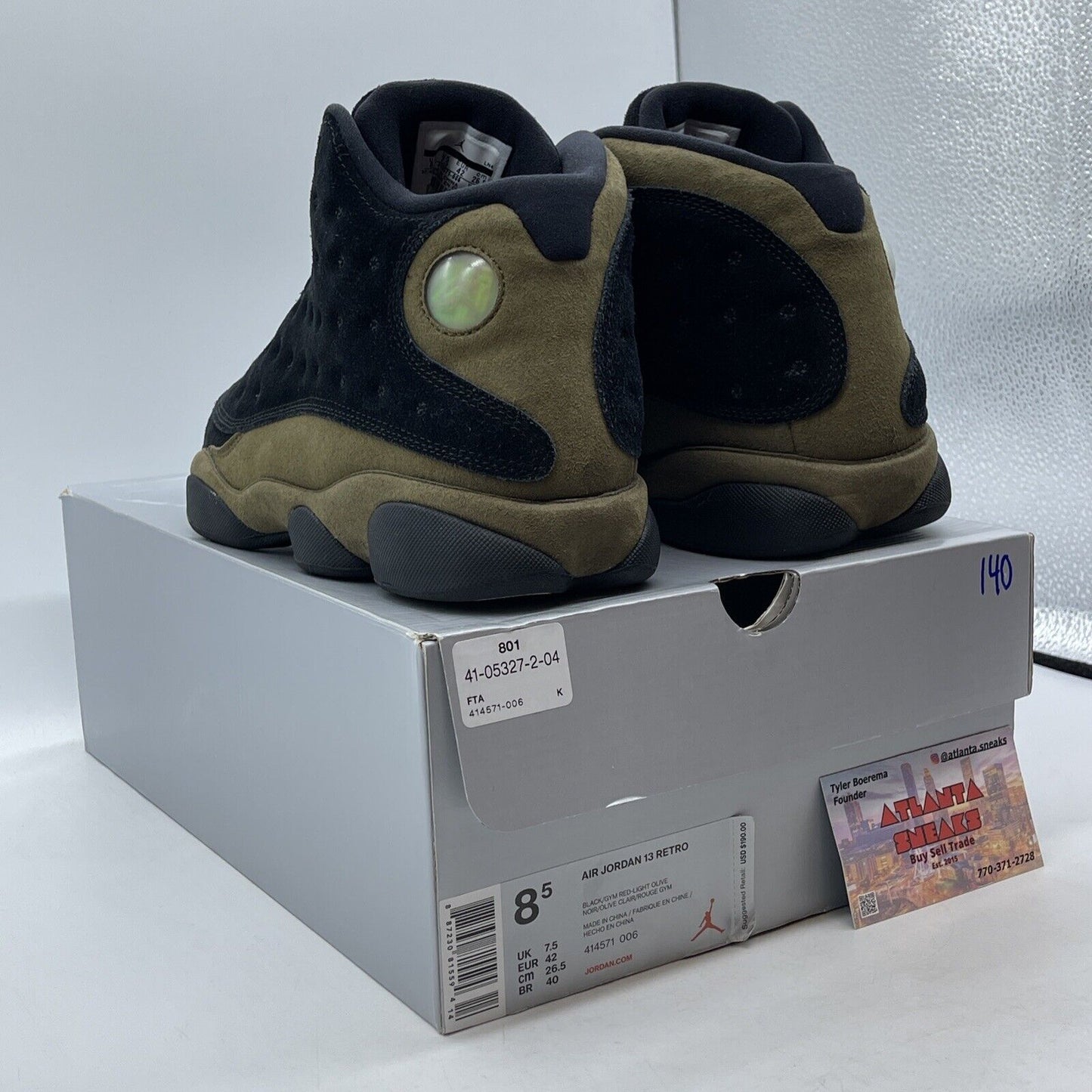 Size 8.5 - Air Jordan 13 Retro Olive Black (414571-006)