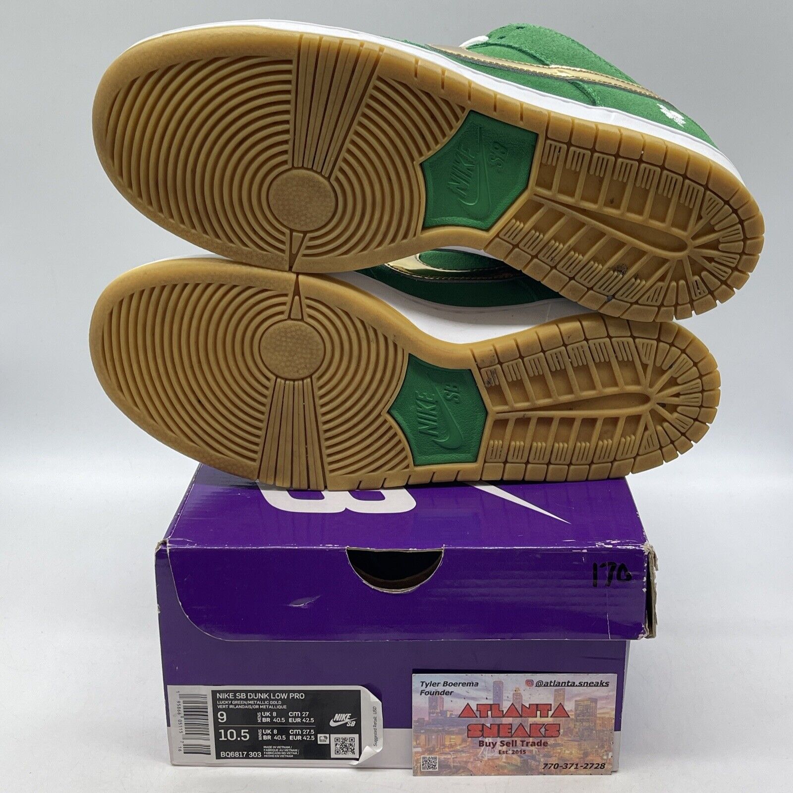 Size 9 - Nike SB Dunk Low Pro St. Patrick's Day Green Suede (BQ6817-303)