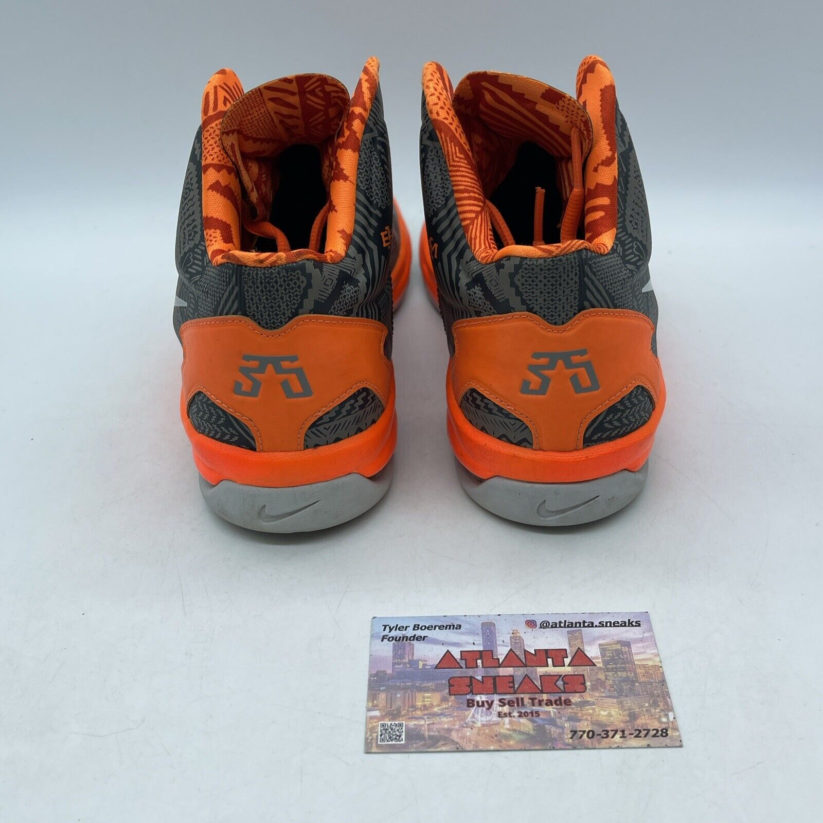 Size 7Y - Nike KD Black History Month Orange Silver Grey White (555641-003)