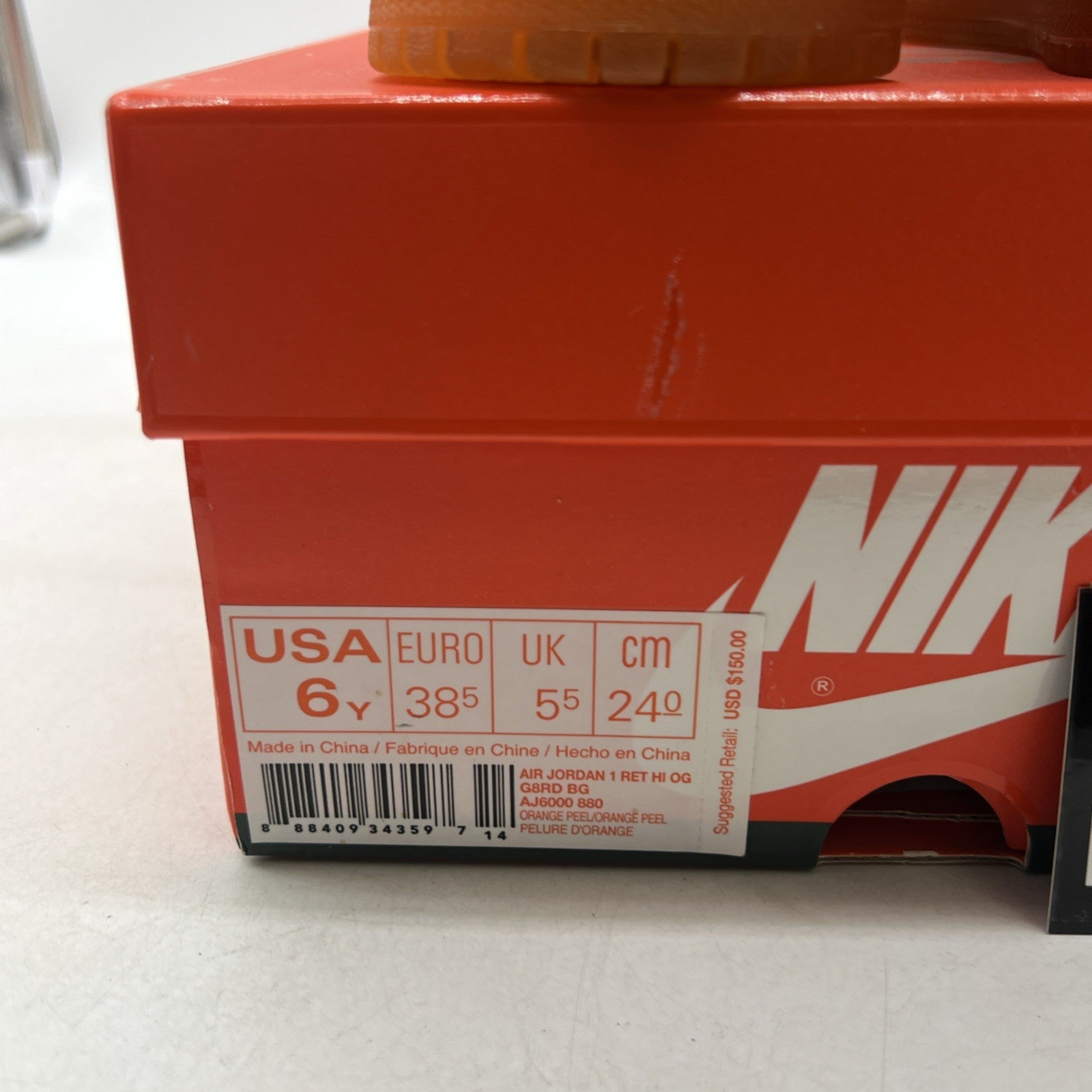 Size 6 - Air Jordan 1 Retro OG G8RD High Orange Peel (AJ6000-880)