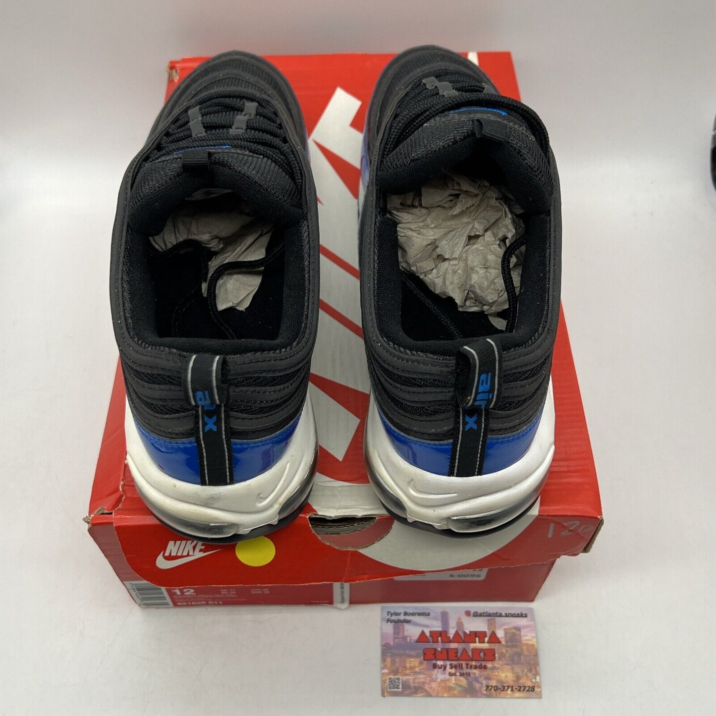 Size 12 - Nike Air Max 97 Blue Nebula Blue Black White (921826-001)