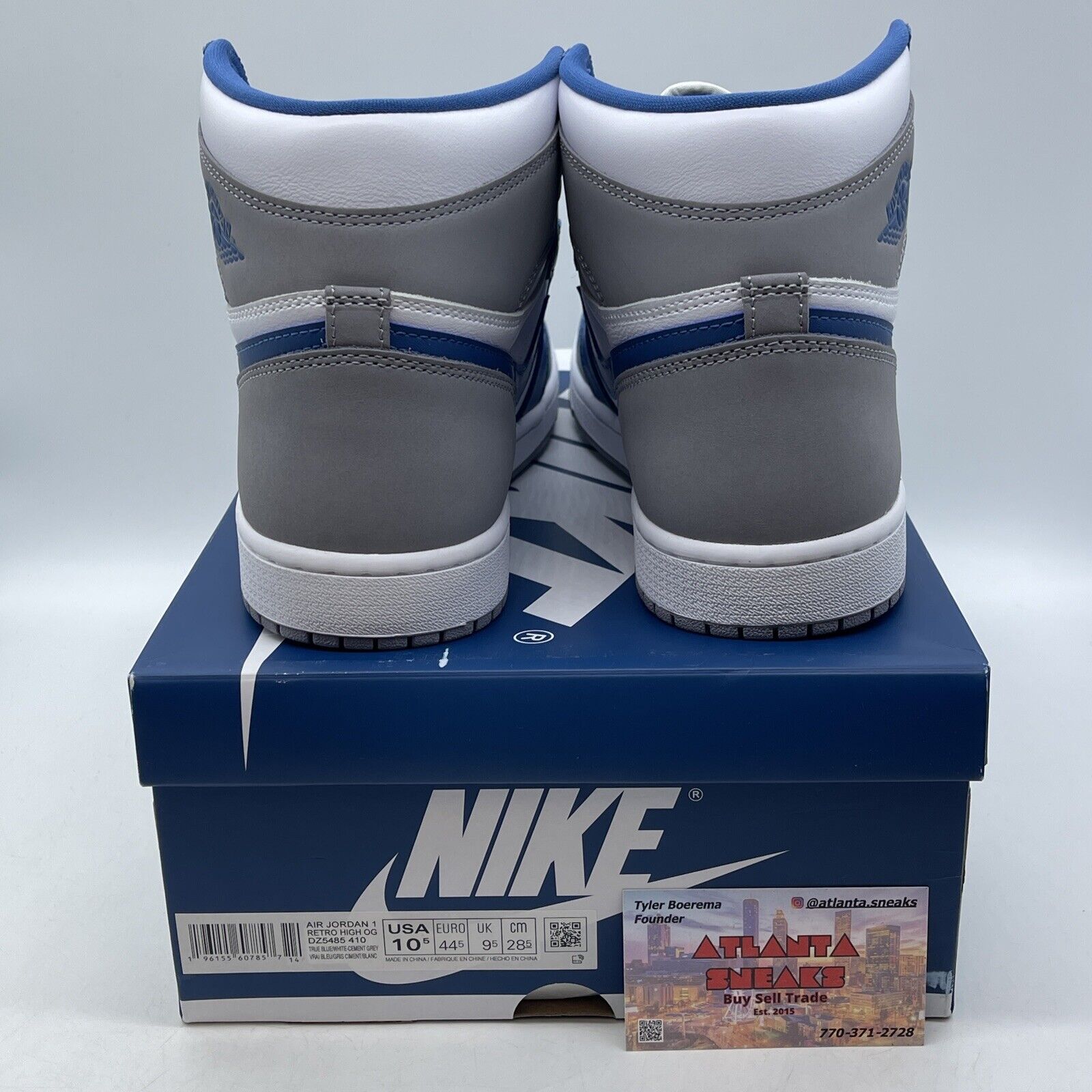 Size 10.5 - Jordan 1 Retro OG High True Blue Grey White Suede (DZ5485-410)