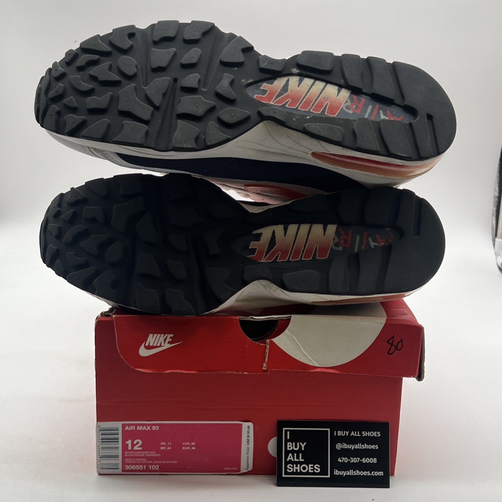 Size 12 - Nike Air Max 93 OG Flame Red (306551-102)
