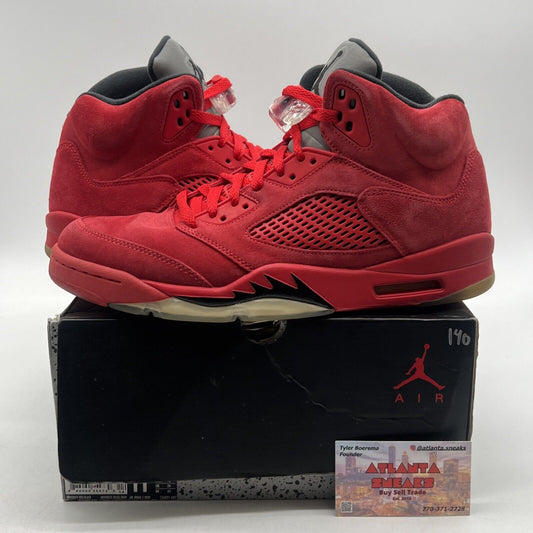 Size 11 - Air Jordan 5 Retro Red Suede Grey Black (136027-602)