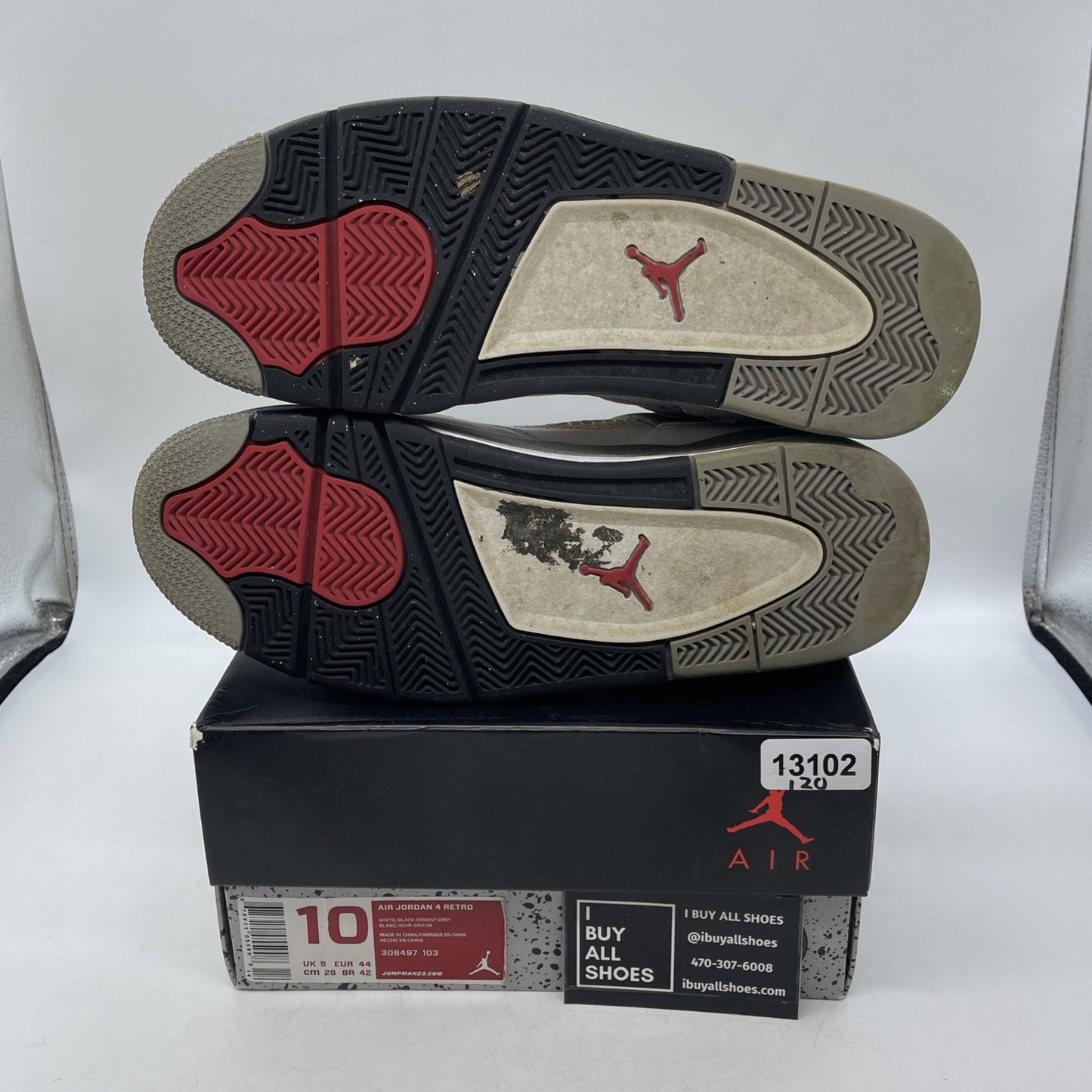 Size 10 - Air Jordan 4 Retro Cement 2012 (308497-103)