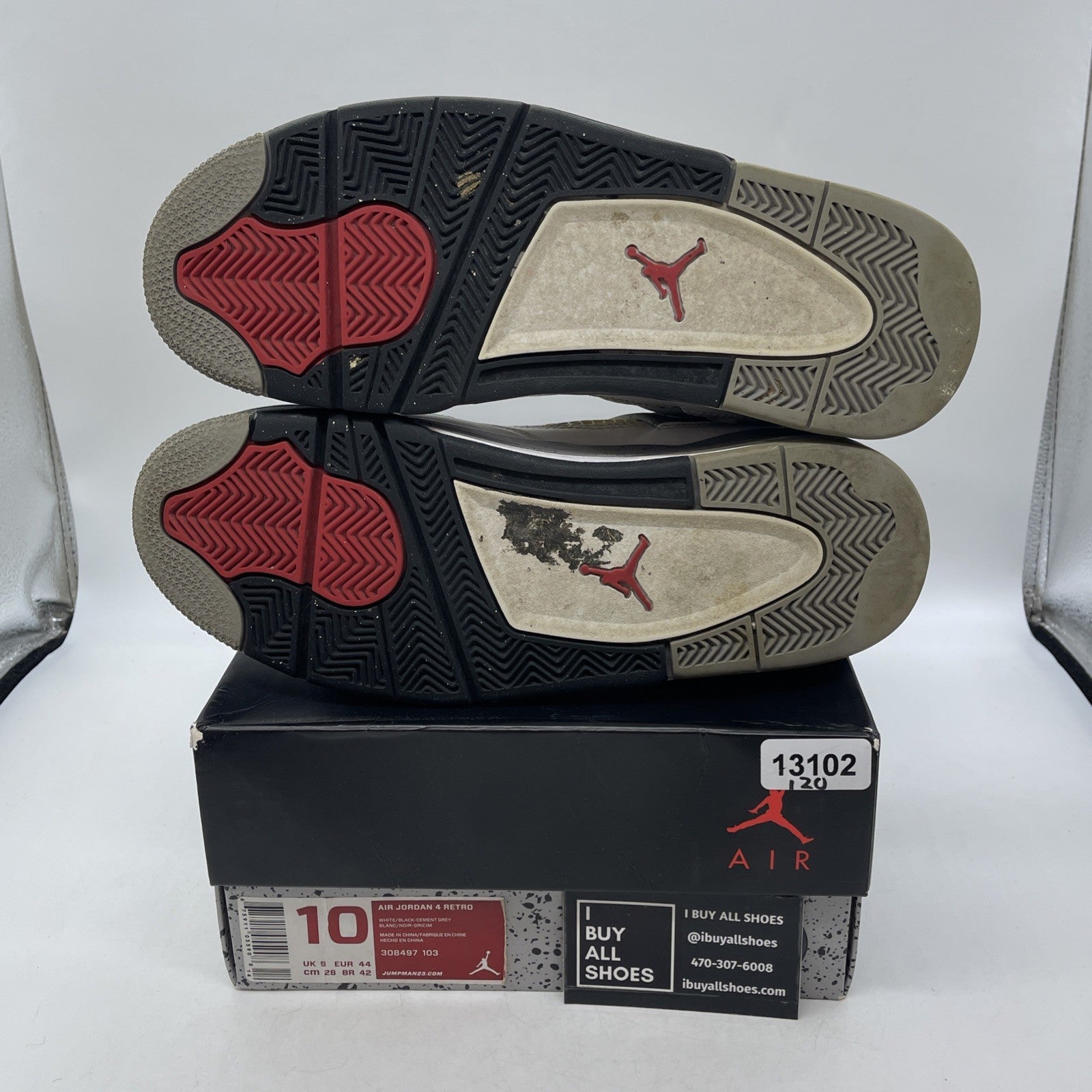 Size 10 - Air Jordan 4 Retro Cement 2012 (308497-103)