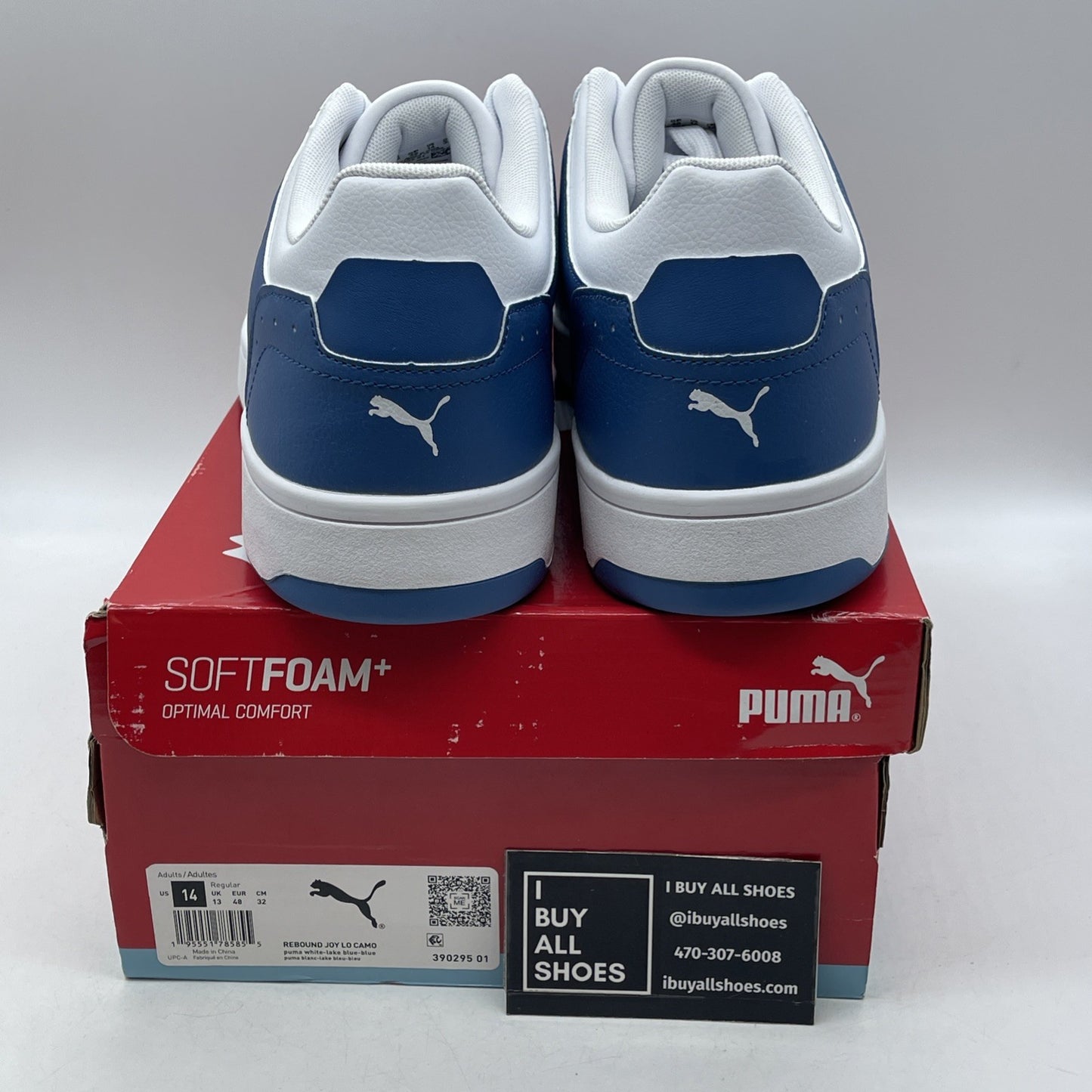 Size 14 - Puma Rebound Joy Low Lake Blue Camo (390295-01)