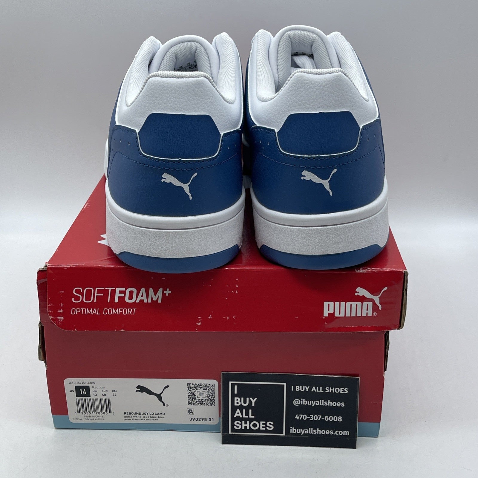 Size 14 - Puma Rebound Joy Low Lake Blue Camo (390295-01)