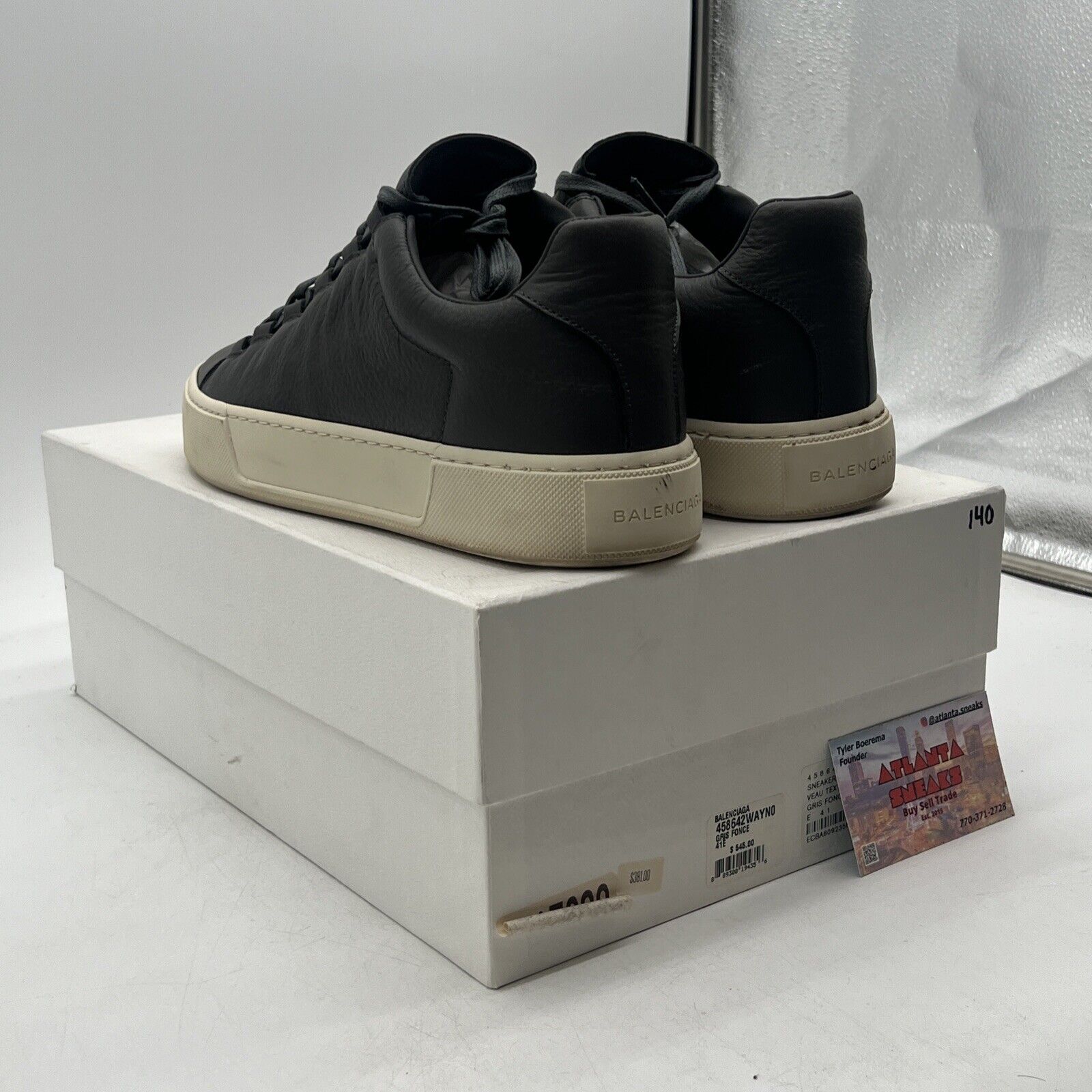 Size 8 - Balenciaga Arena Low Top Trainers Dark Grey