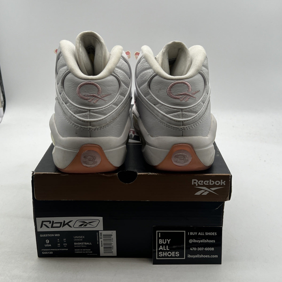 Size 9 - Reebok Question Mid Pink Toe (G55120)