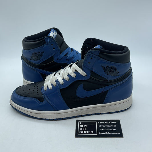Size 8 - Jordan 1 Retro OG High Dark Marina Blue Black Leather (555088-404)
