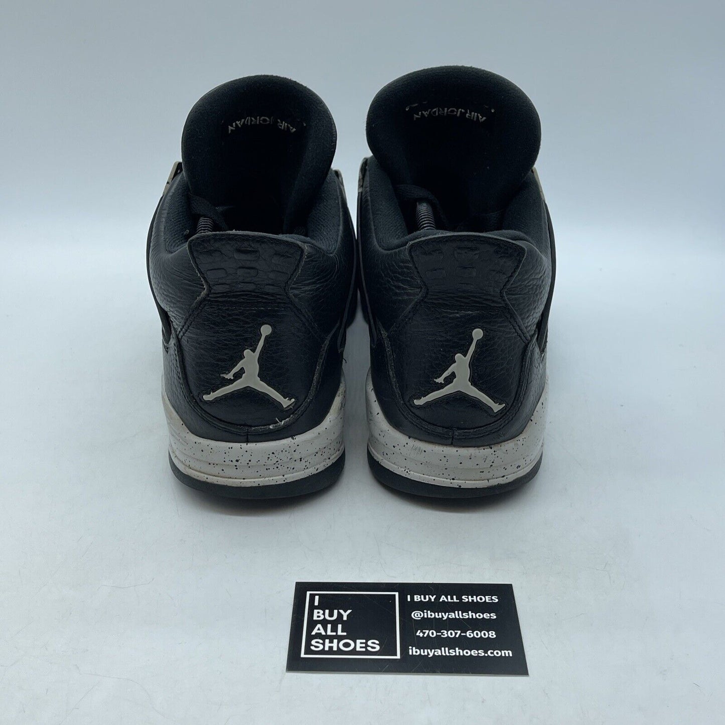 Size 10 - Jordan 4 Retro LS oreo Black Grey Leather (314254-003)
