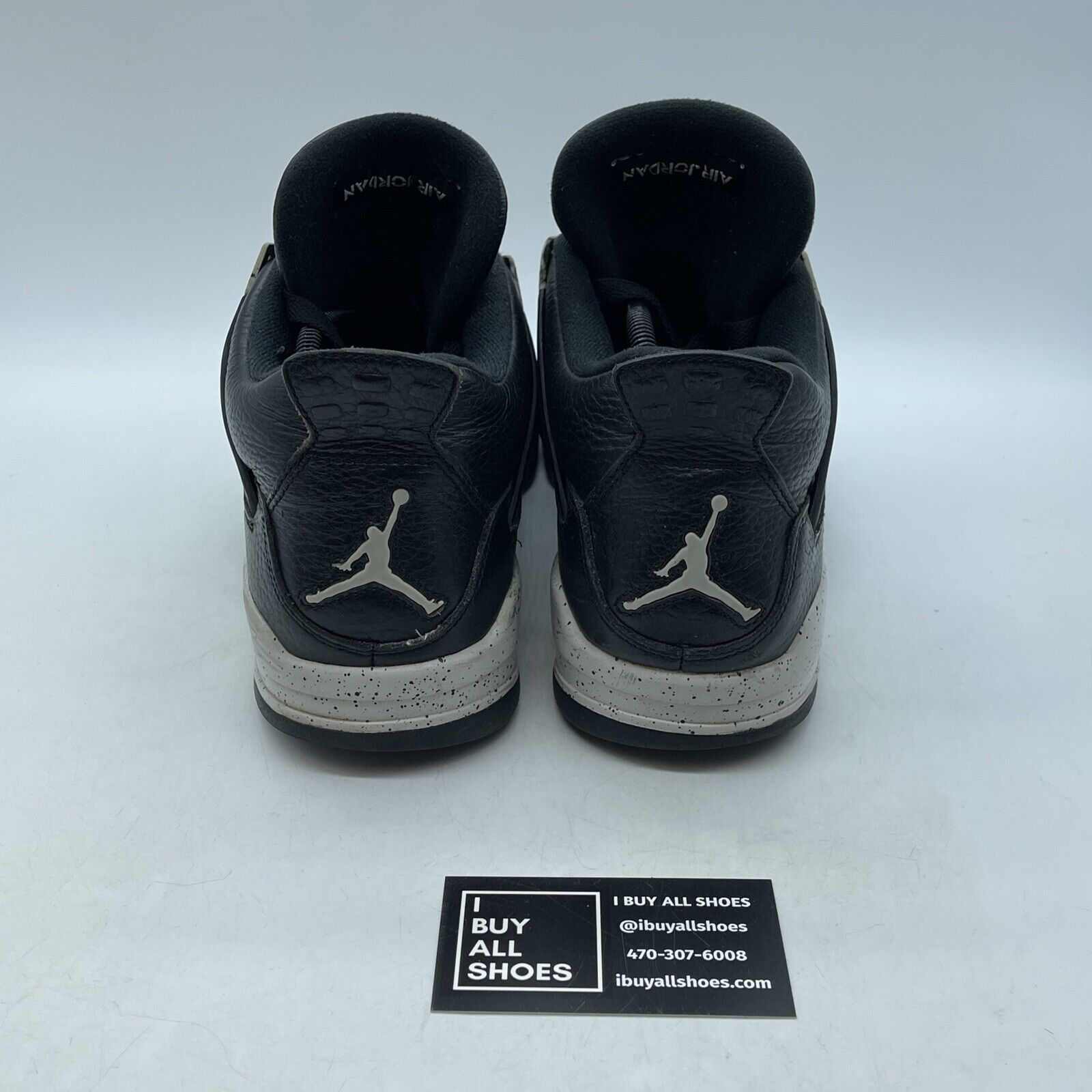Size 10 - Jordan 4 Retro LS oreo Black Grey Leather (314254-003)