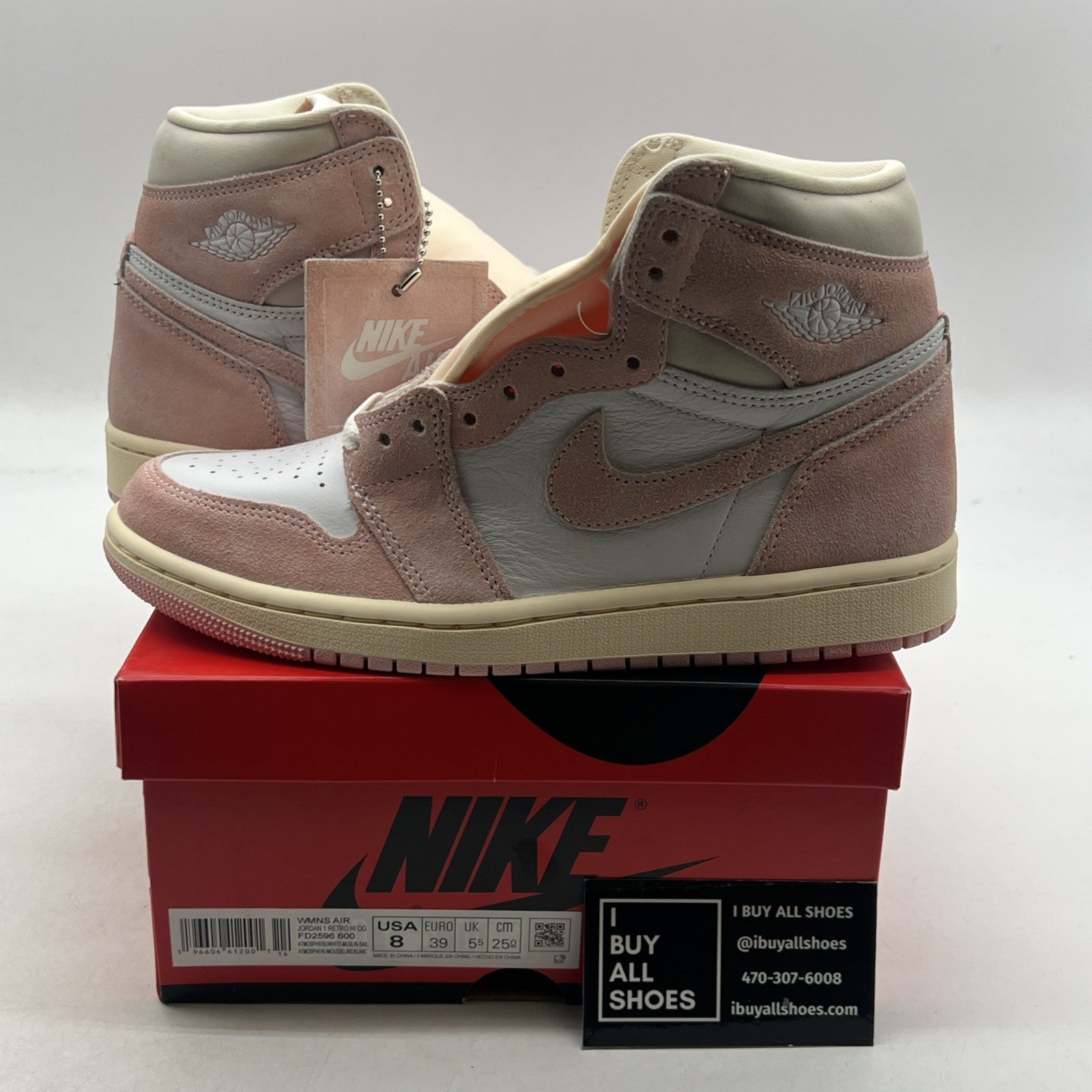 Size 8 - Air Jordan 1 Retro OG High Washed Pink W (FD2596-600)