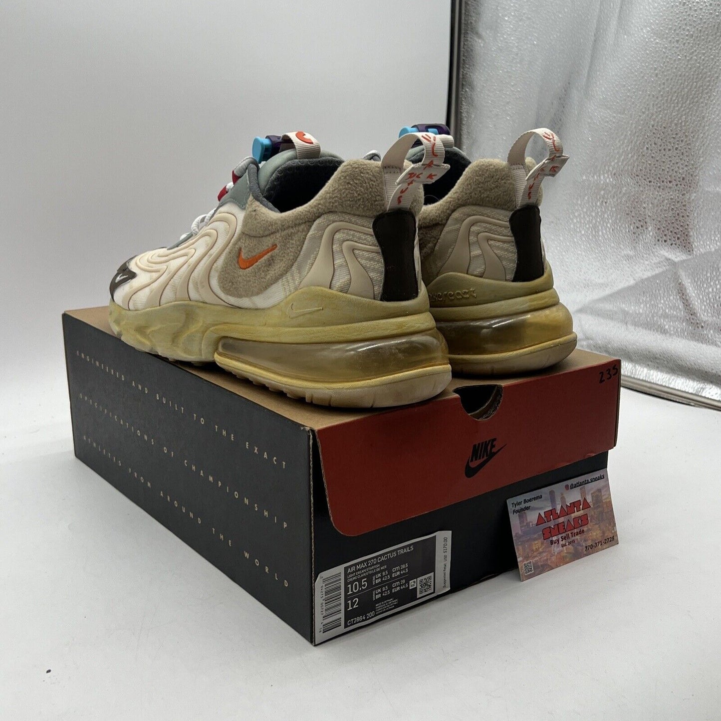 Size 10.5 - Nike Travis Scott x Air Max 270 React ENG Cactus Trails (CR2864-200)