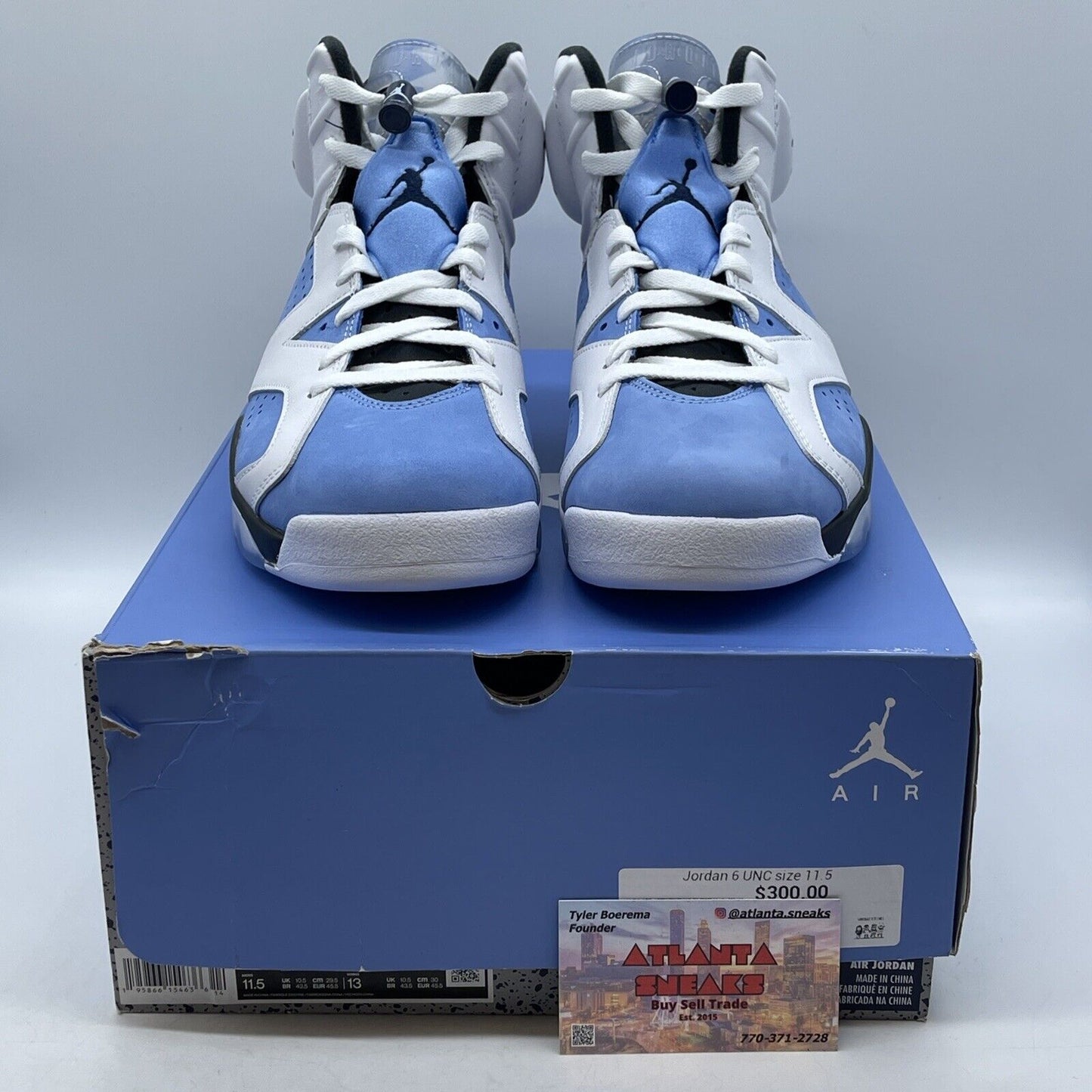 Size 11.5 - Jordan 6 Retro Mid UNC Home White Black Blue Suede (CT8529-410)