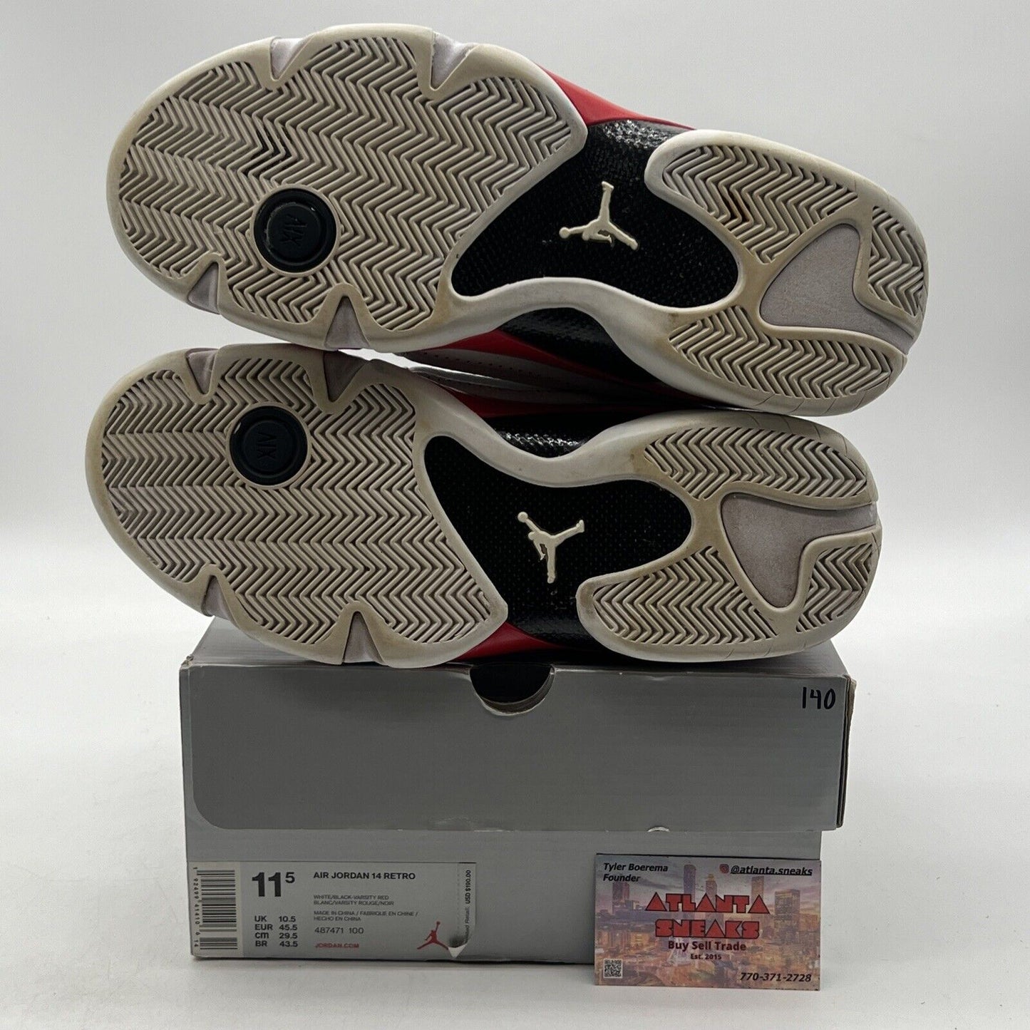 Size 11.5 - Air Jordan 14 Retro 2019 Candy Cane White Red Leather (487471-100)