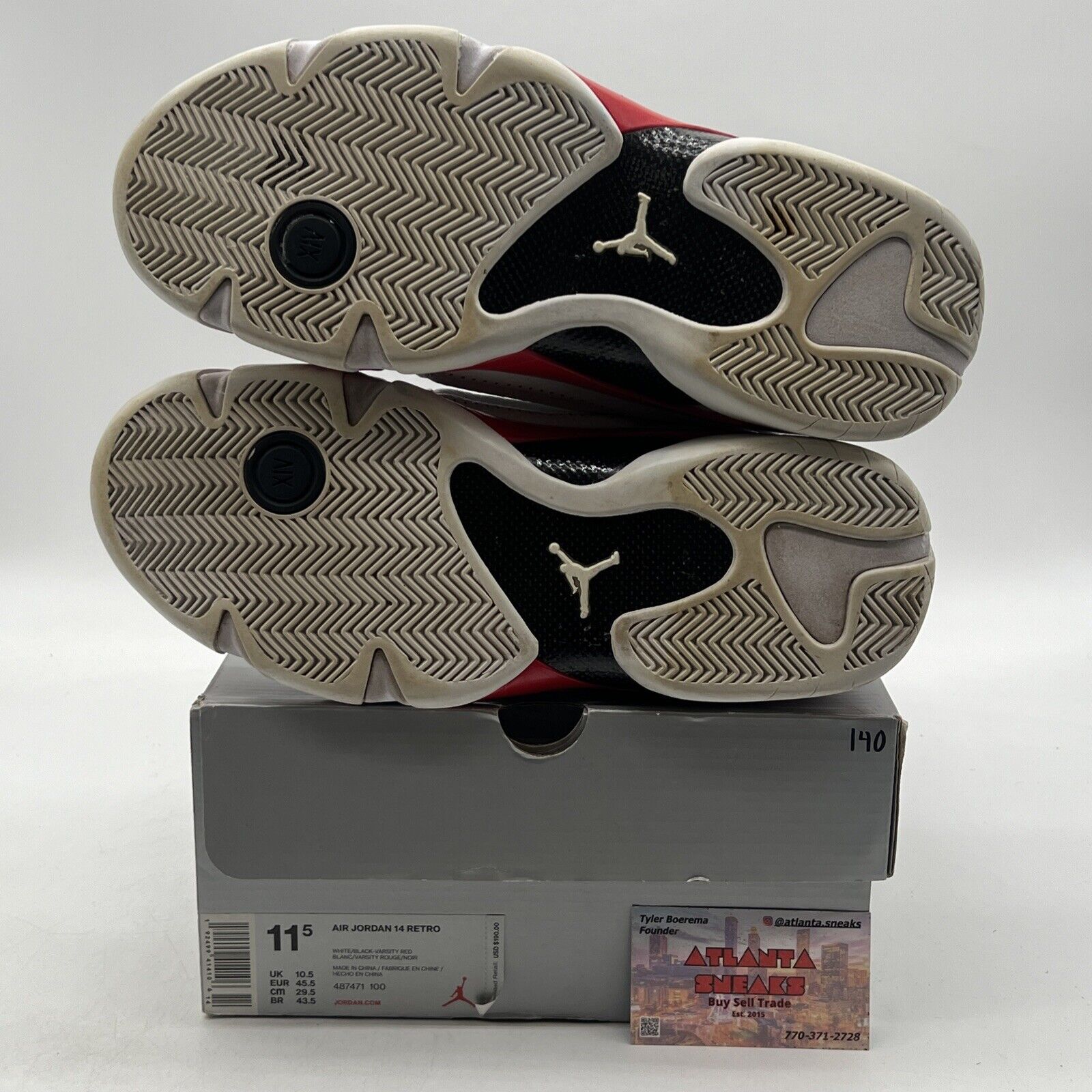 Size 11.5 - Air Jordan 14 Retro 2019 Candy Cane White Red Leather (487471-100)