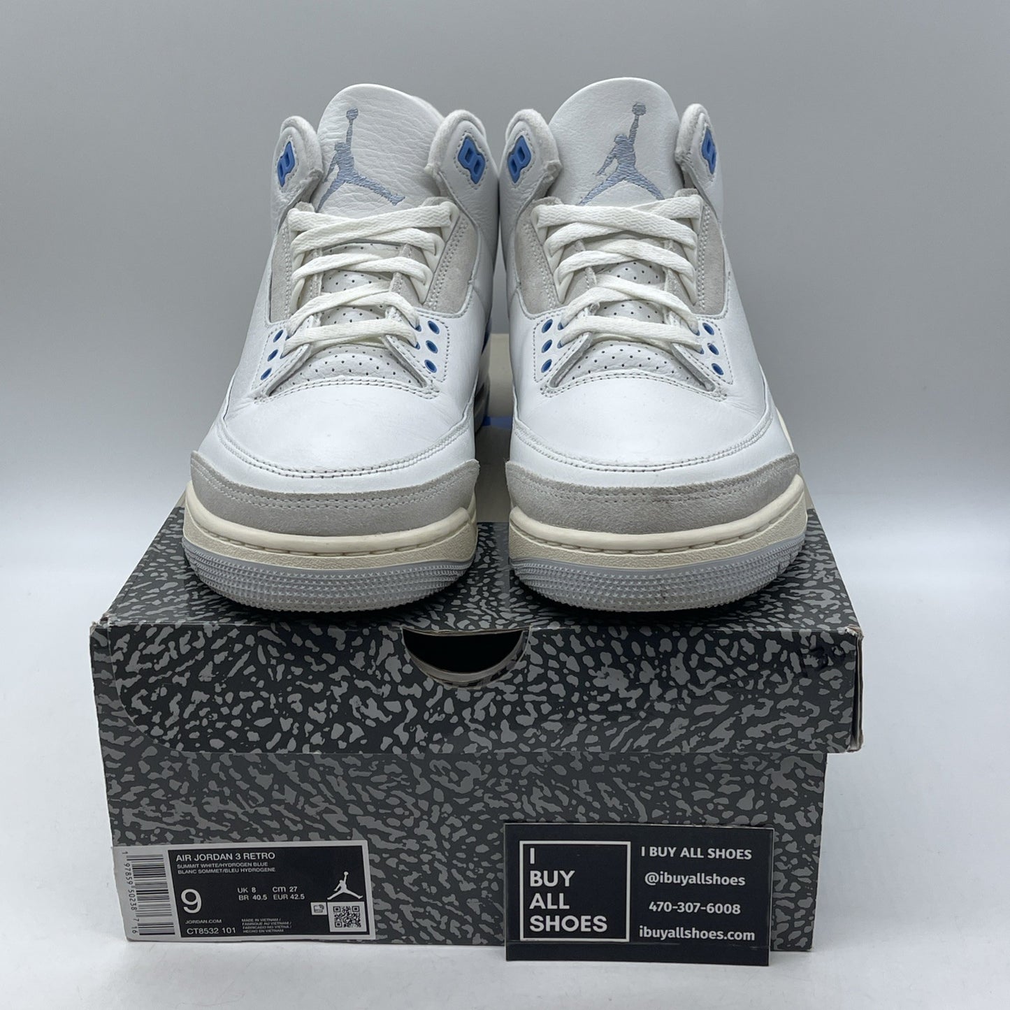 Size 9 - Air Jordan 3 Retro Lucky Shorts Blue Grey Suede Leather (CT8532-101)