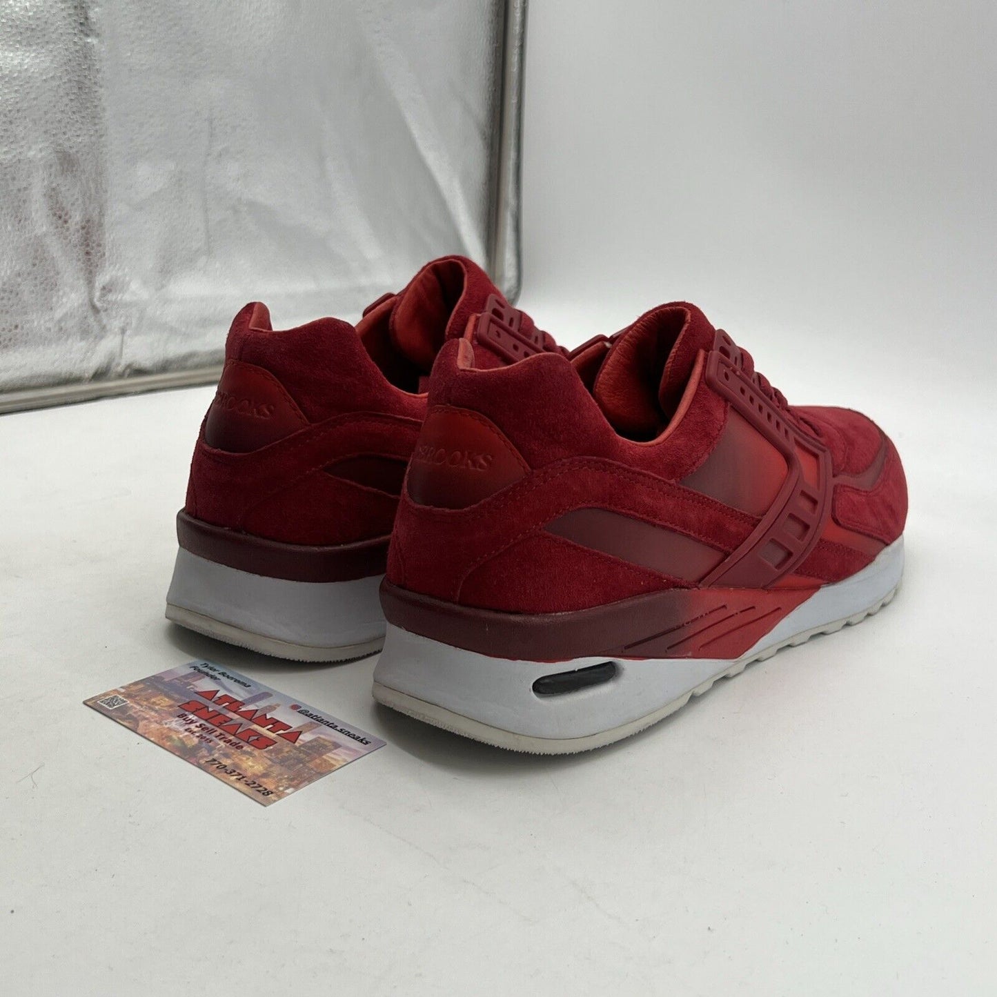 Size 13 - Bait + Brooks Regent Inferno Men Pigskin Suede & Red